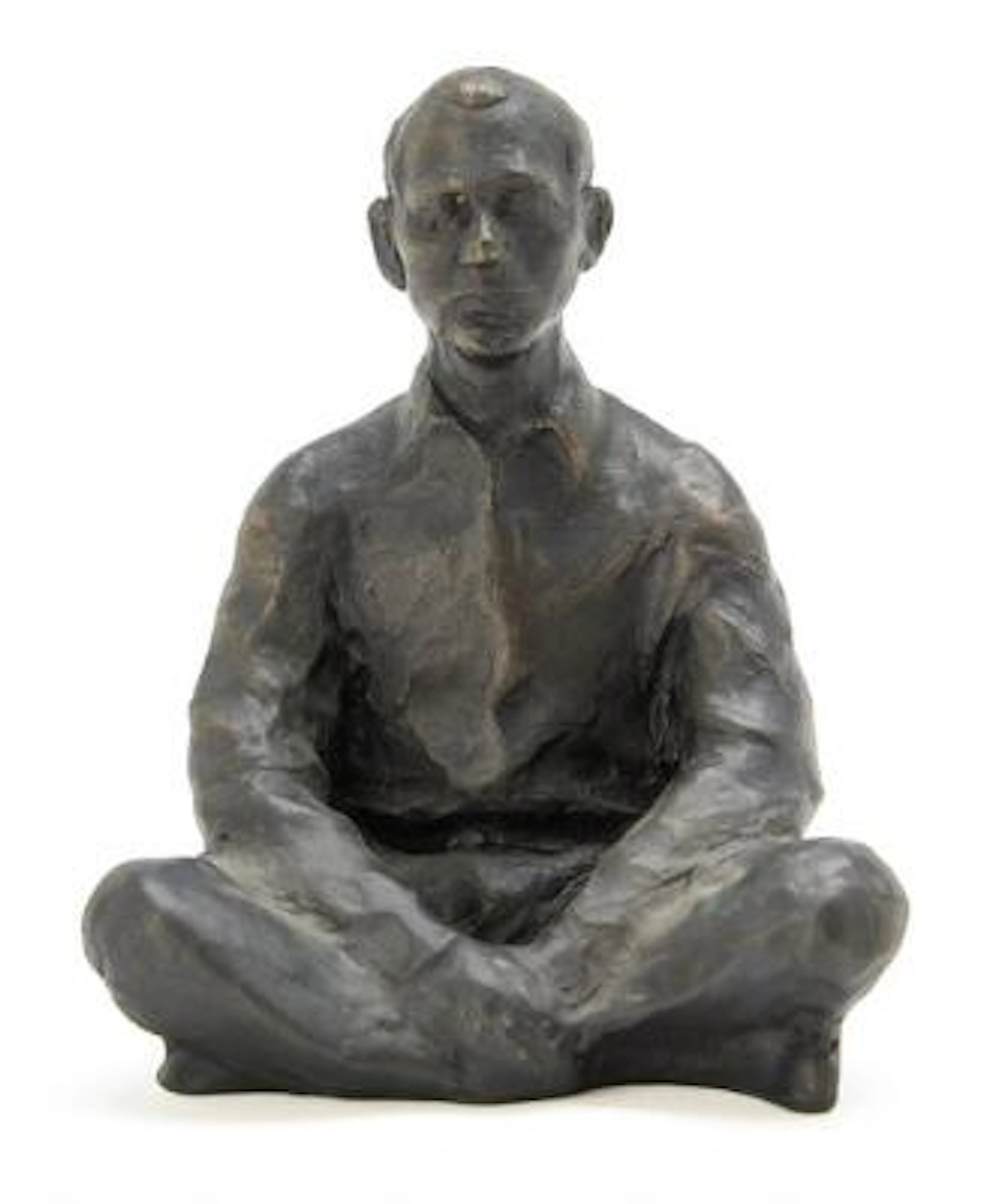 Peter Martensen: Meditating Man. Signed and dated PM 2016. Bronze.