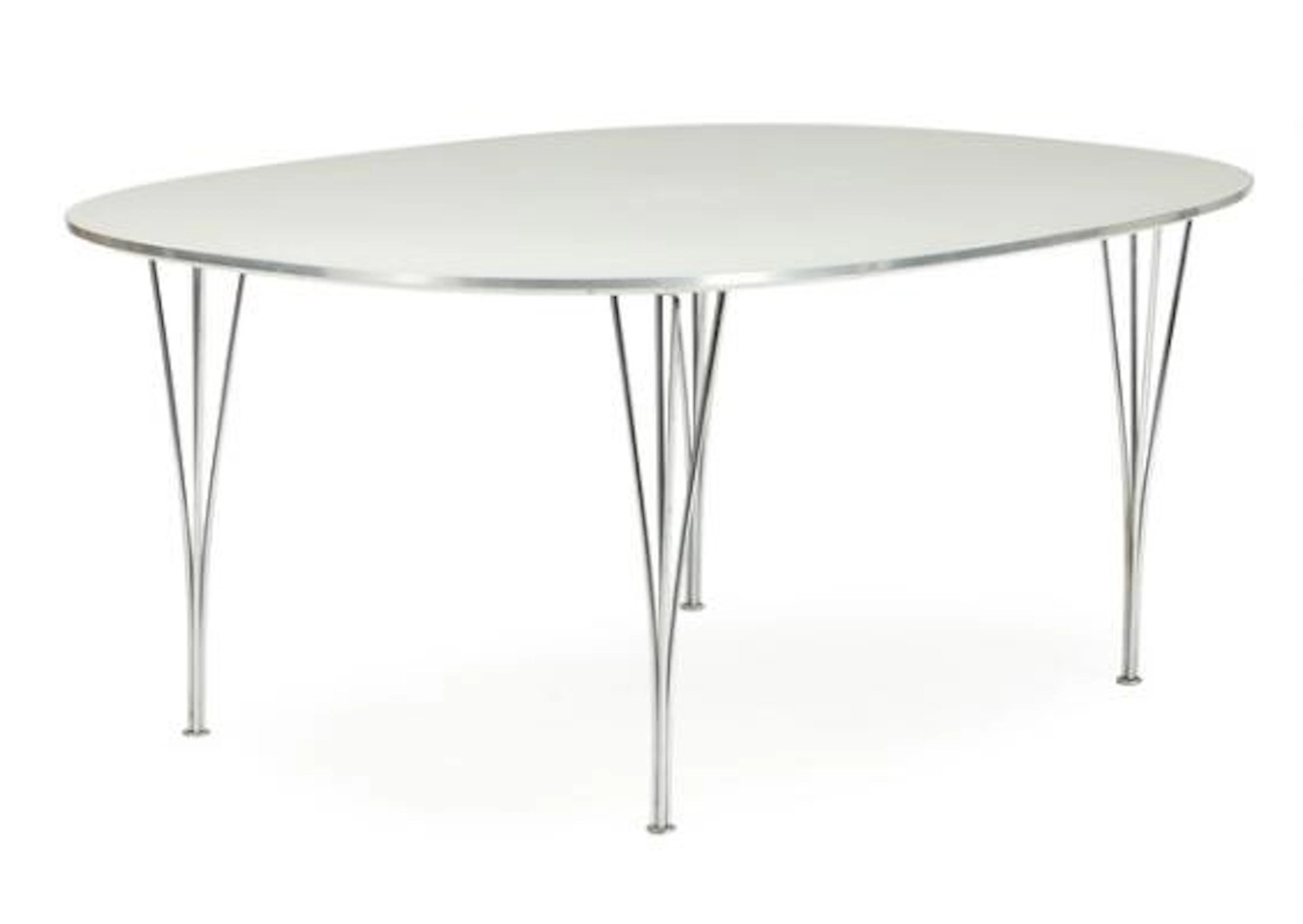 Piet Hein, Bruno Mathsson: "Ellipse". Dining table with white laminate