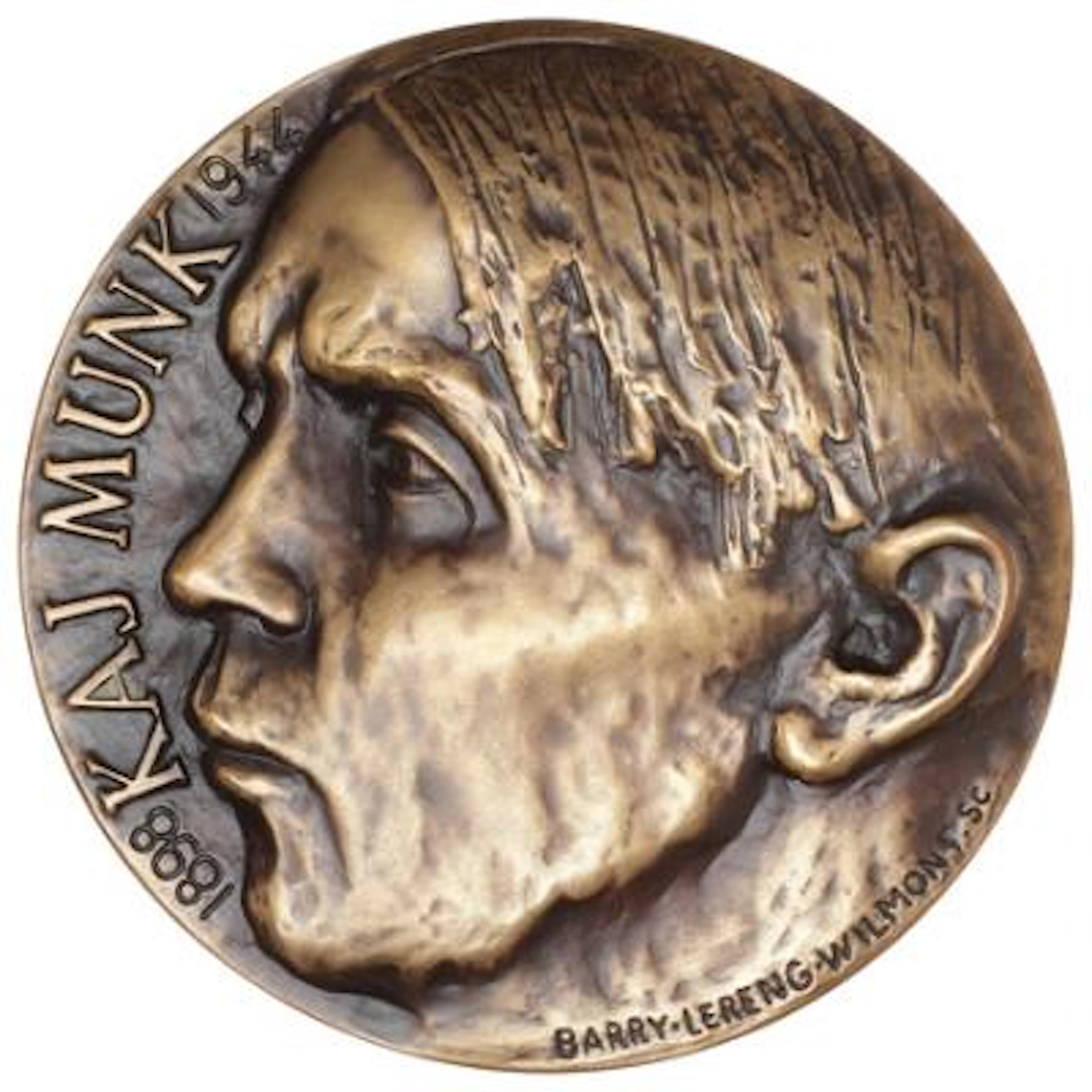 Medal struck in commemoration of Kaj Munk, 1898–1944, no. 013/400