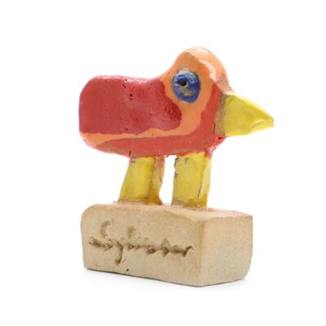 Leif Sylvester: Bird. Signed Sylvester. Figure of partially glazed