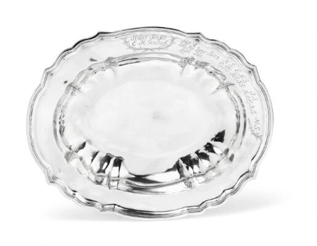 Johan Jørgen Schowert: Danish Regence silver baptismal bowl. Copenhagen