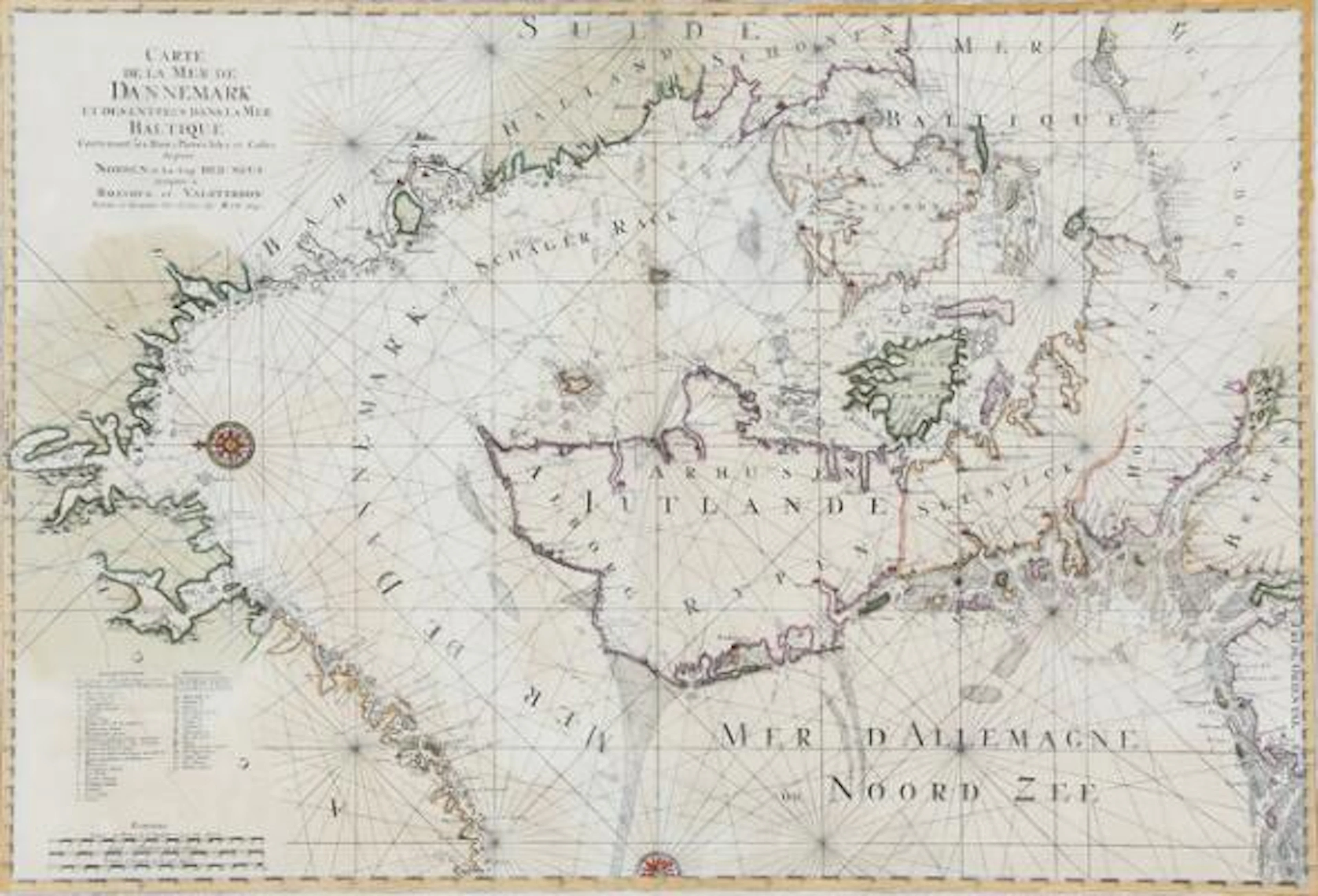 Alexis Hubert Jaillot: "Carte de la Mer de Danemark". 1693. Handcoloured