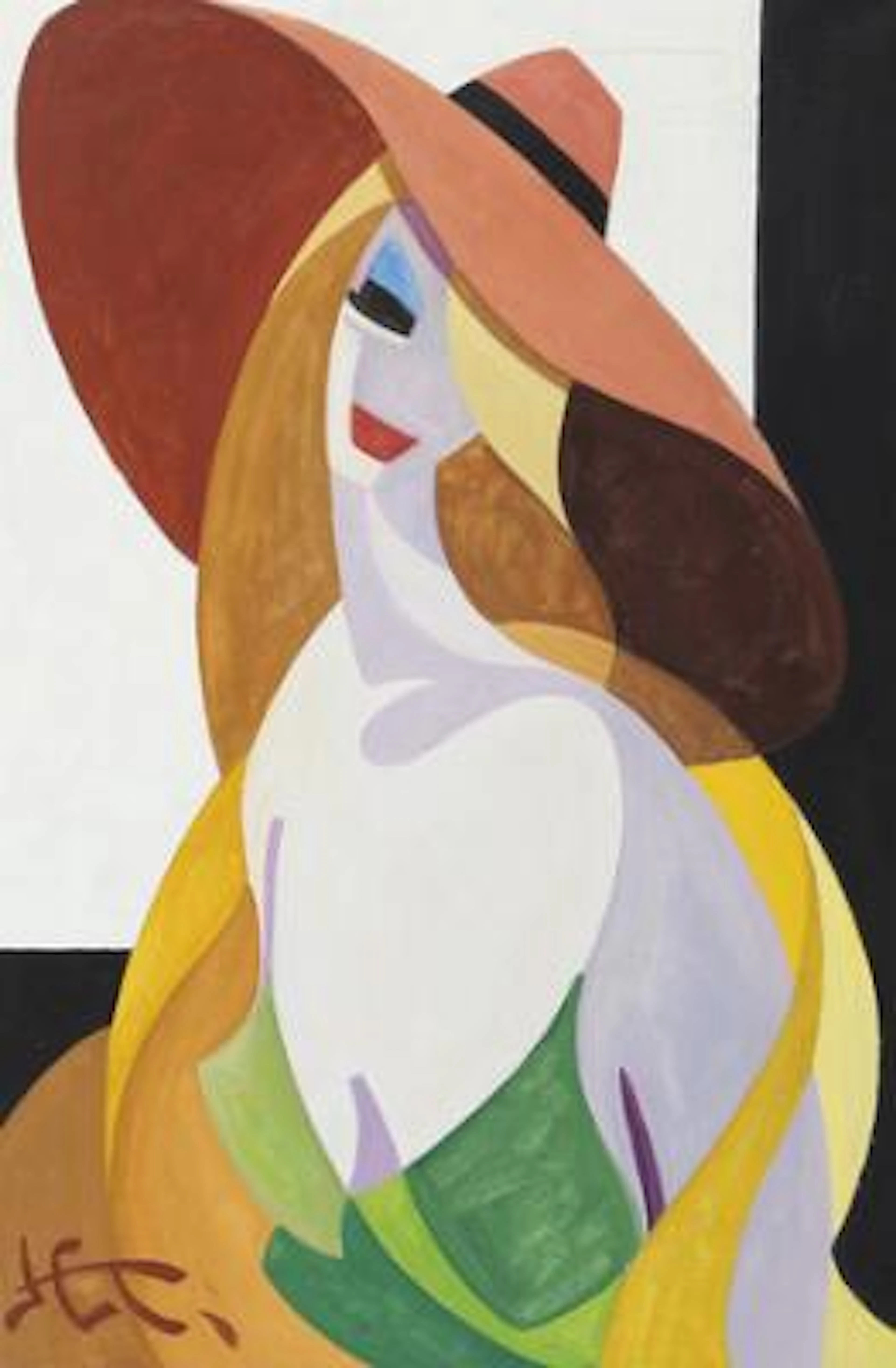 Holger Eicke Thomsen: "Mona Lisa", 1984. Signed monogram. Oil on canvas.