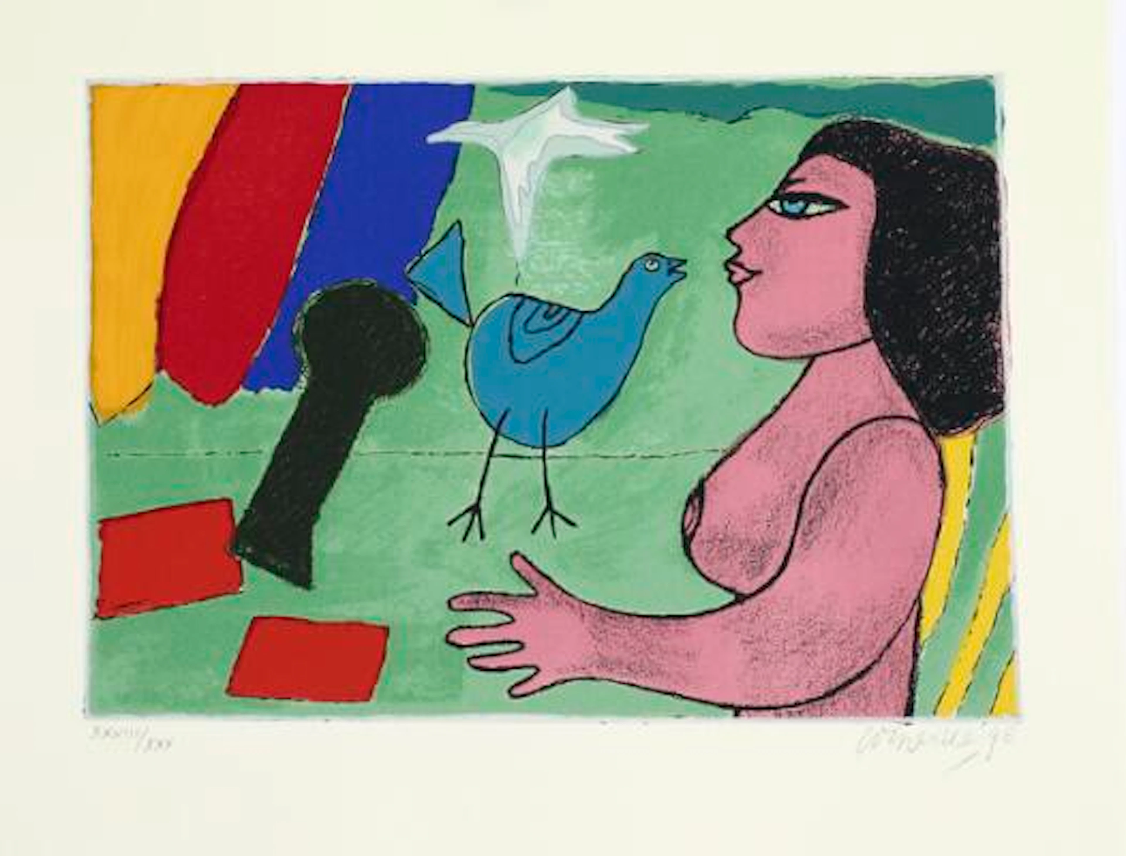 Corneille: “Allegresse”. Signed Corneille 98, XXVIII/XXX. Lithograph