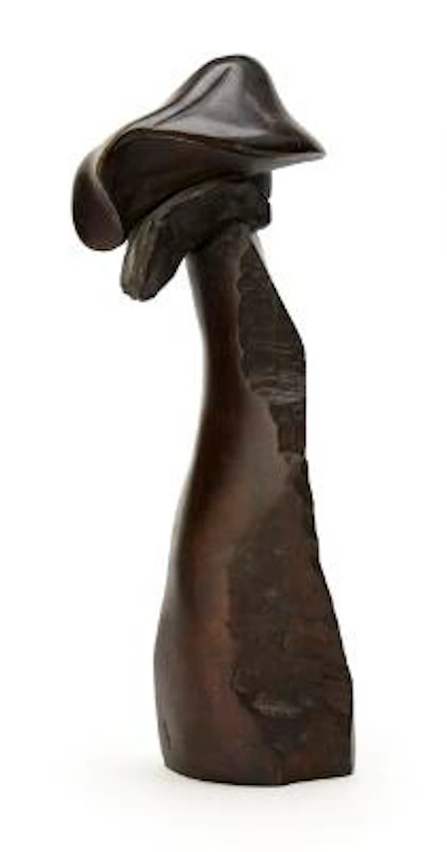 Jørgen Haugen Sørensen: “Klump med støtte”. Signed JS. Patinated bronze.