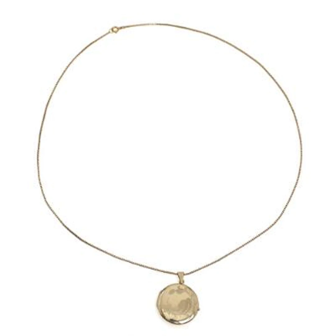 Pendant with photo locket in 14k gold. L. incl. loop 3.8 cm. Accompanied