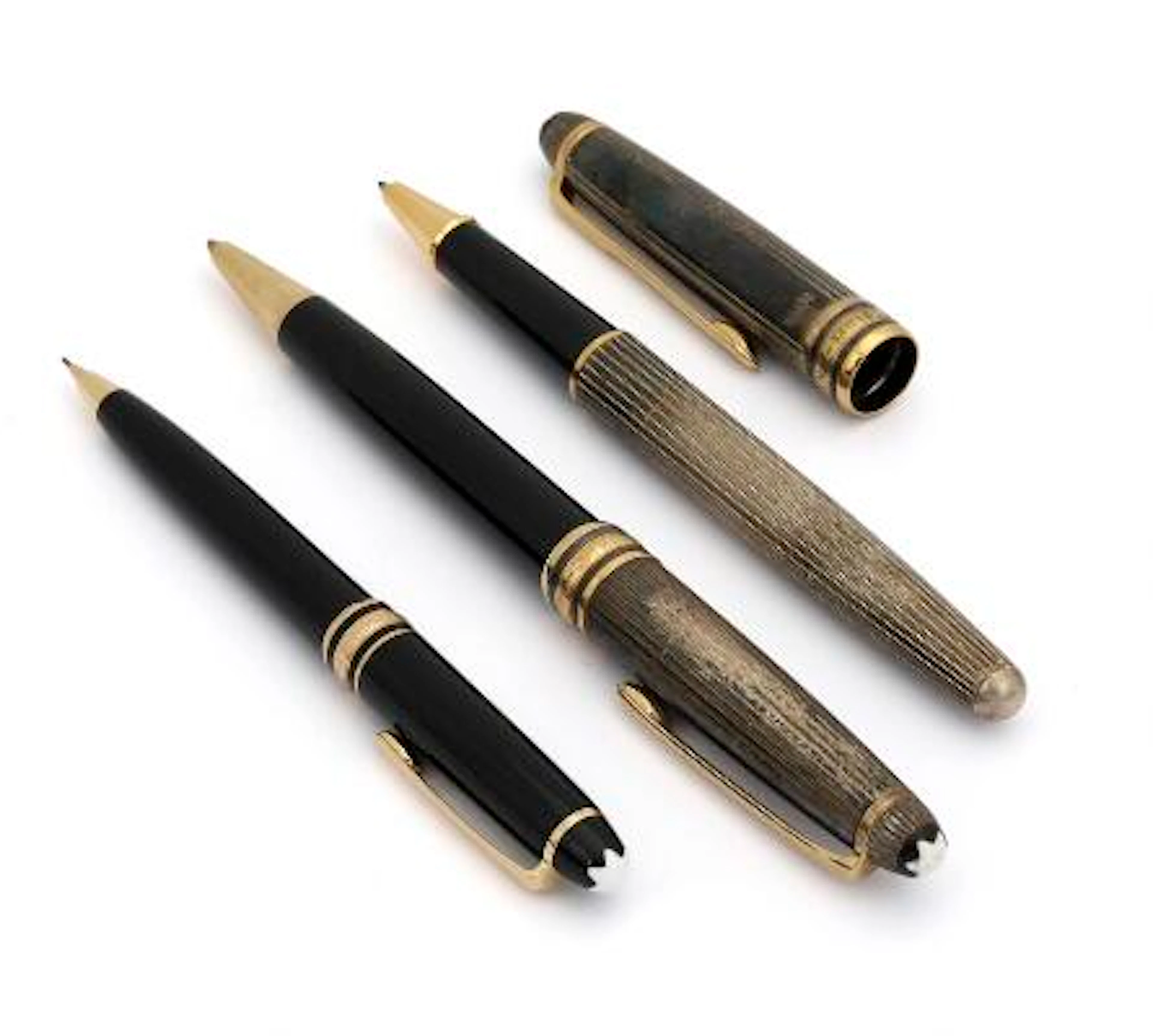 Montblanc: Two "Meisterstück" ballpoint pens and mechanical pencil