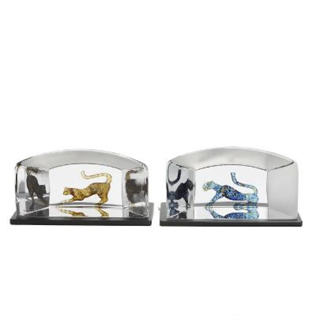 Bertil Vallien: "Panthers". Two sculptured glass pieces from the series