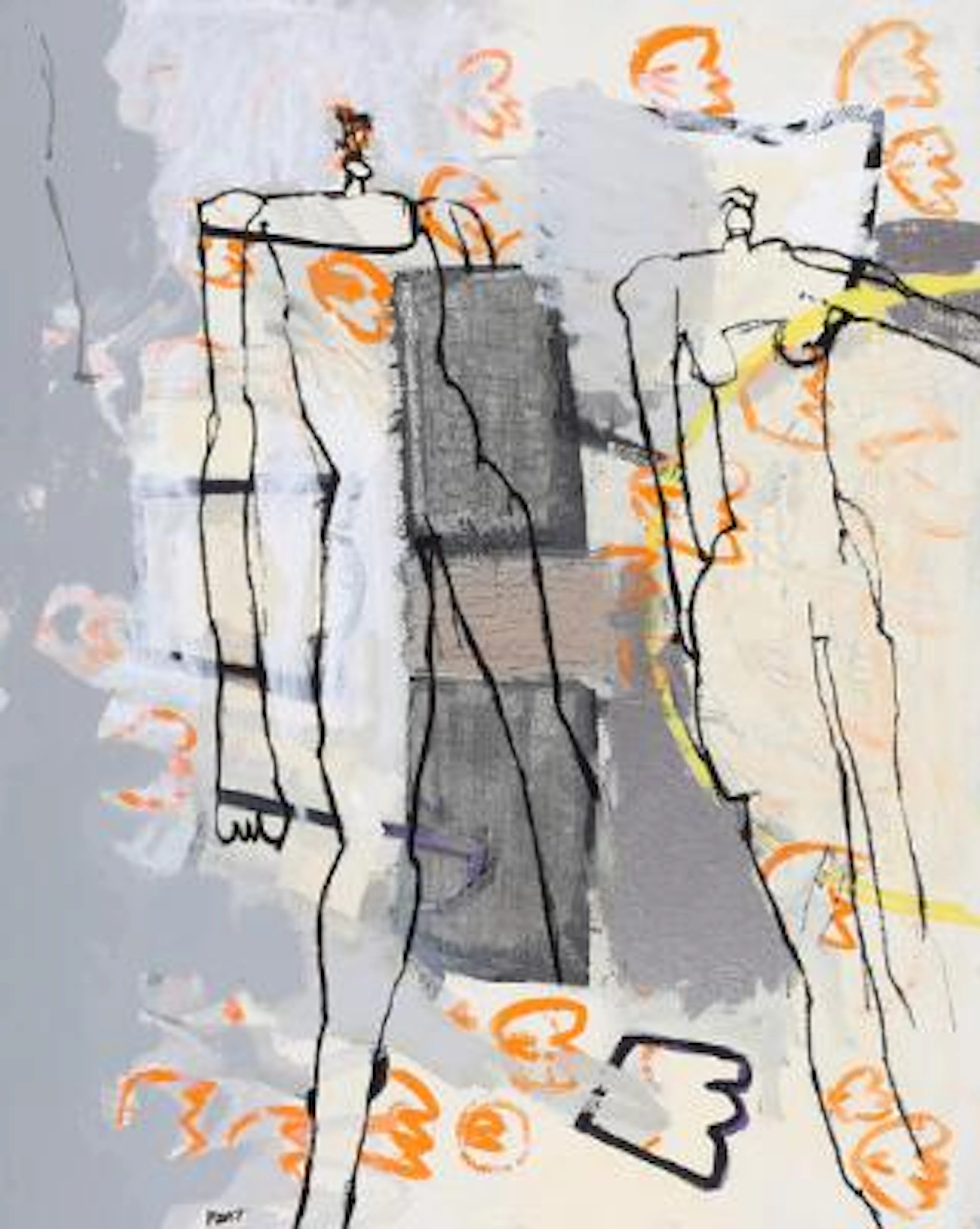 Per Just: Composition. Signed P. Just. Oil on canvas. 100 x 80 cm.