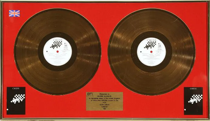 "Chess" - Björn Ulvaeus BPI sales award in the form of double gold