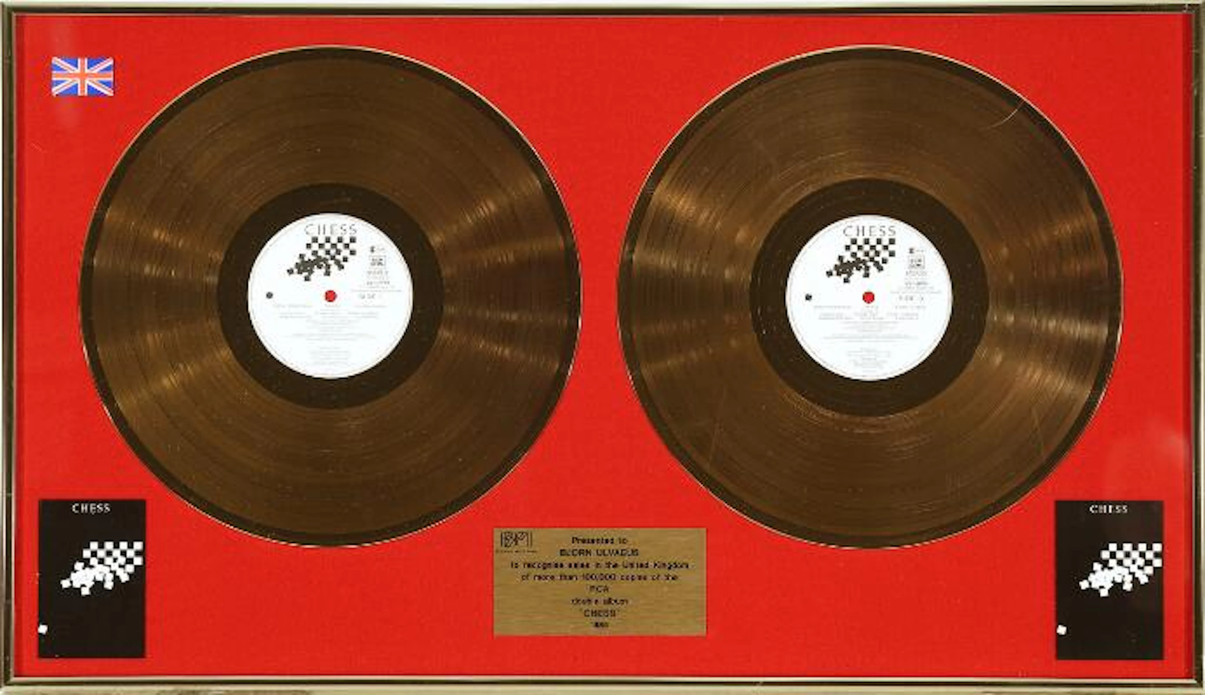 "Chess" - Björn Ulvaeus BPI sales award in the form of double gold