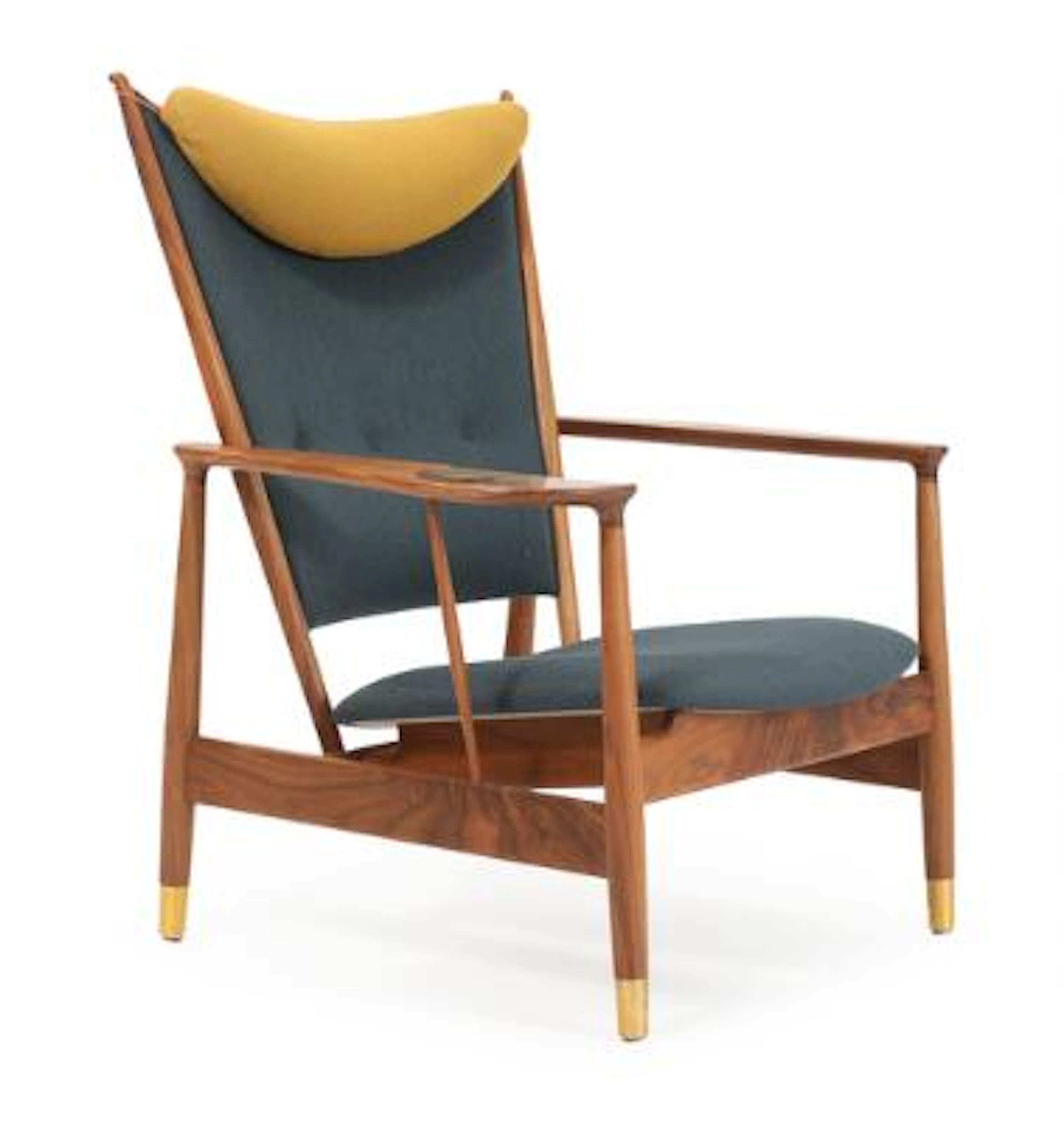 Finn Juhl: “Whisky chair”. Easy chair with solid walnut frame. Patinated