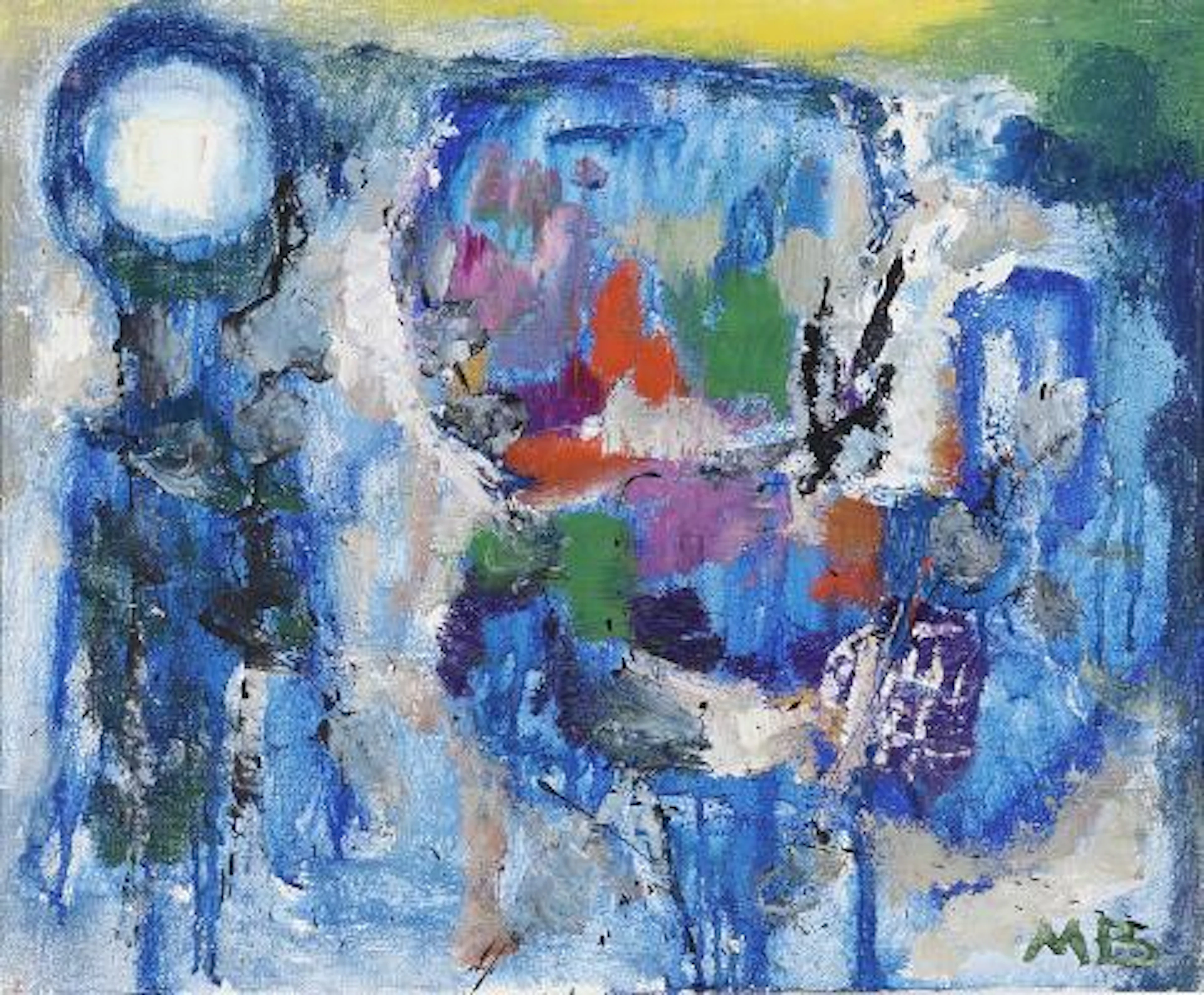 Mogens Balle: "Koboltaluminat", 1961. Signed MB. Oil on canvas. 39