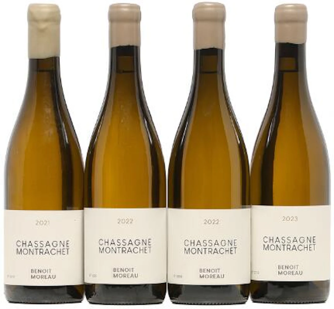 1 bt. Chassagne-Montrachet, Benoit Moreau 2021 A (hf/in). etc. Total