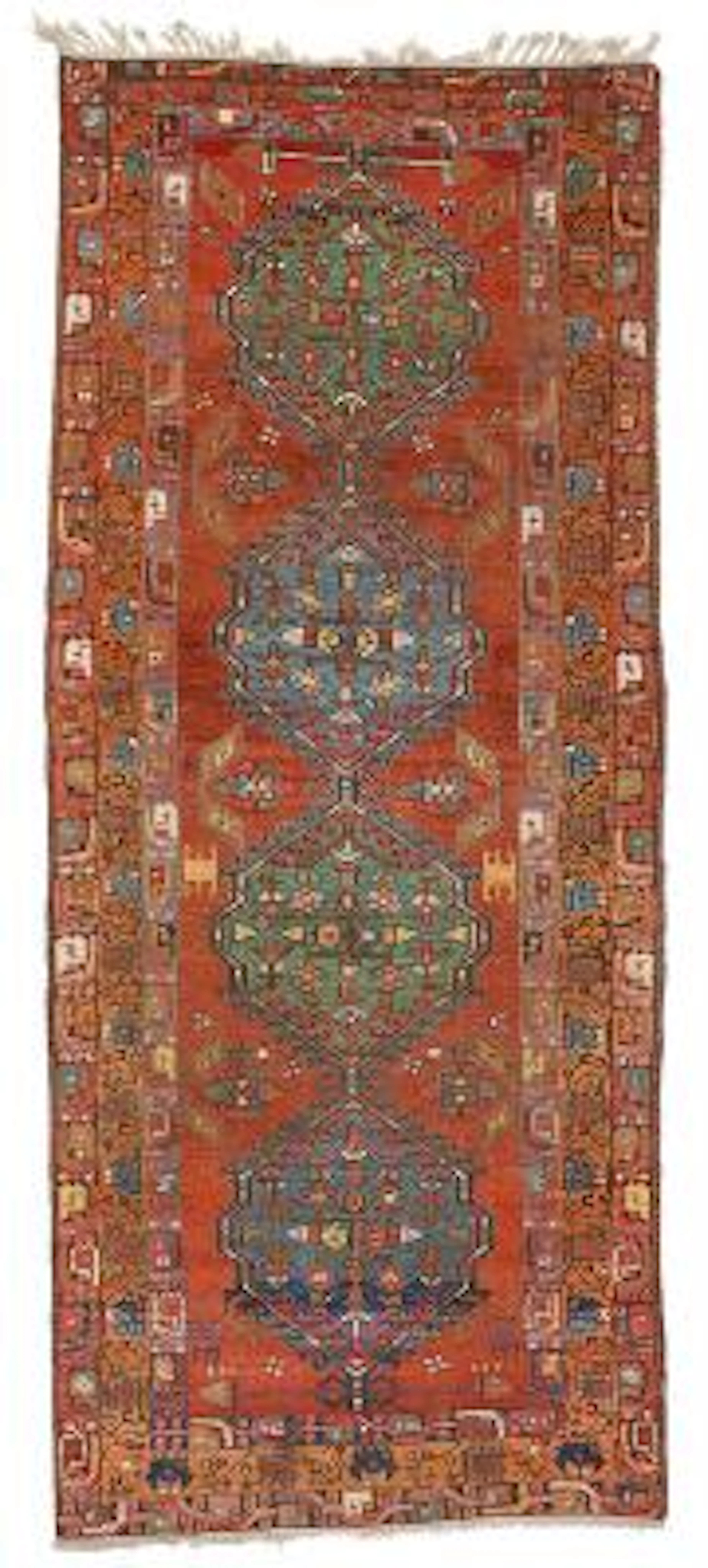 A Sarab runner, persia. Design of geometrical medallion. First half