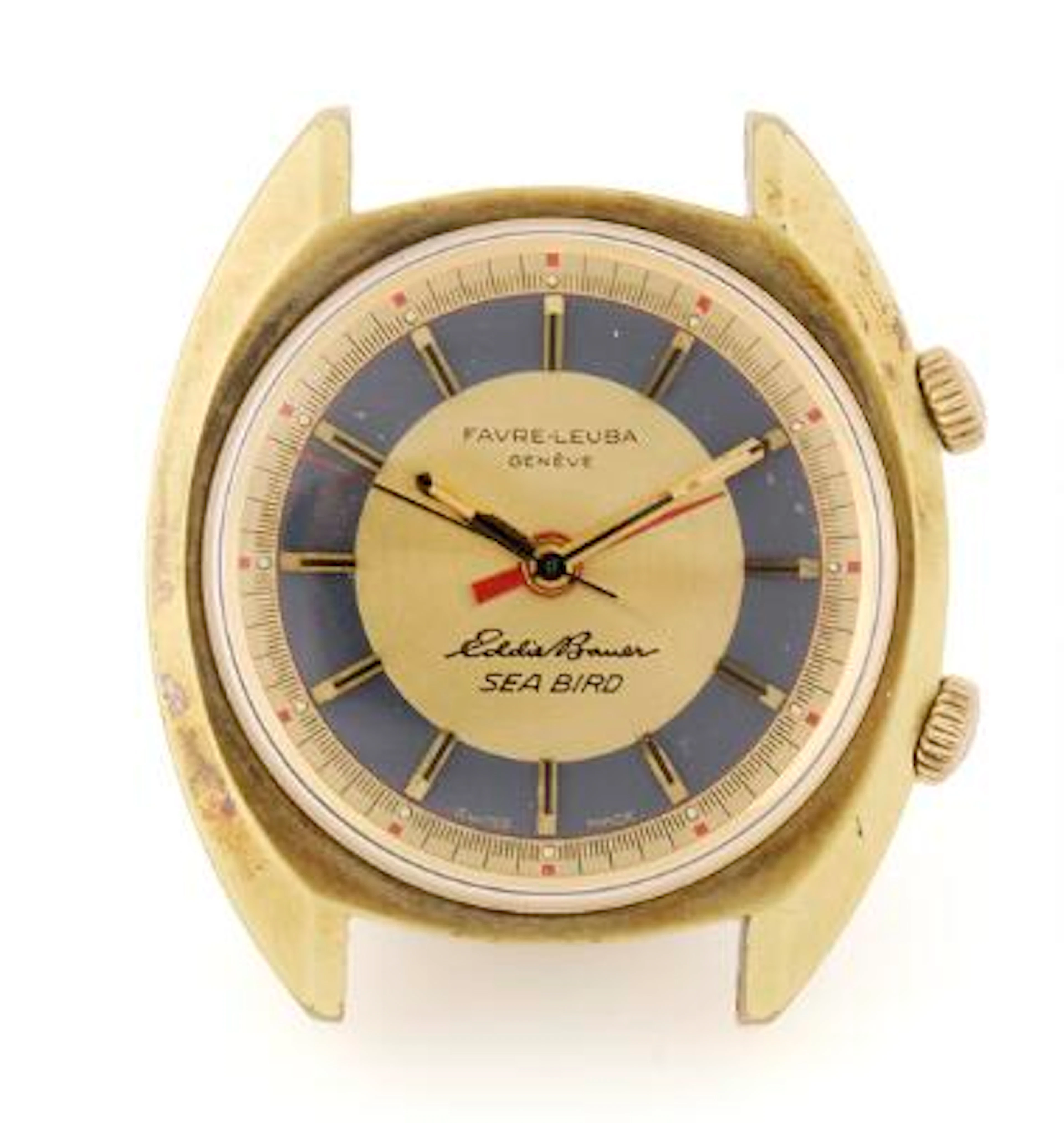 Favre-Leuba: Sea-Bird “Eddie Bauer” of gold-plated steel. Mechanical