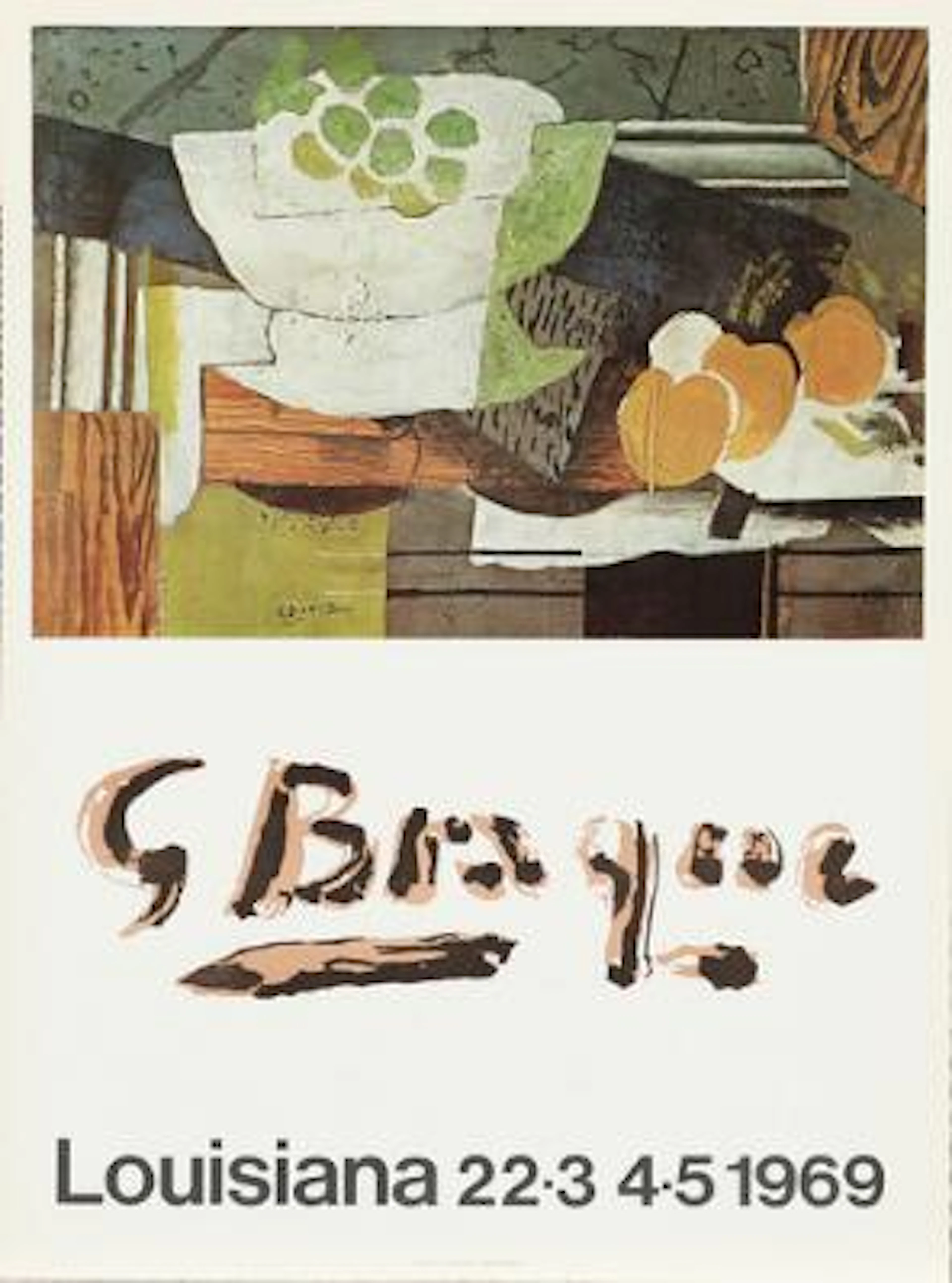 Georges Braque: Exhibition poster from Louisiana 1969. Unsigned. Offset