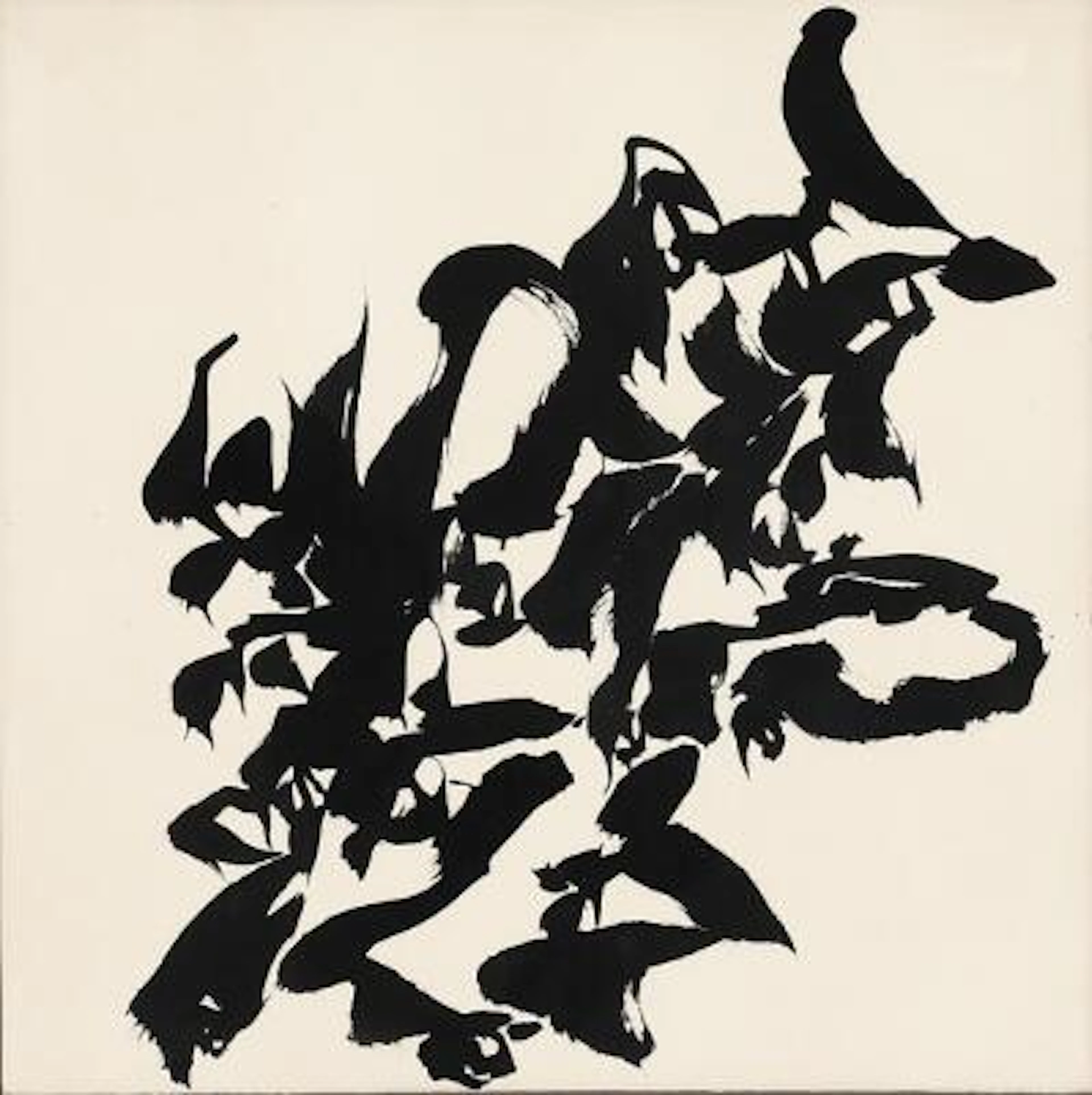 Christian Dotremont: Composition, 1977. Unsigned. Indian ink on paper.
