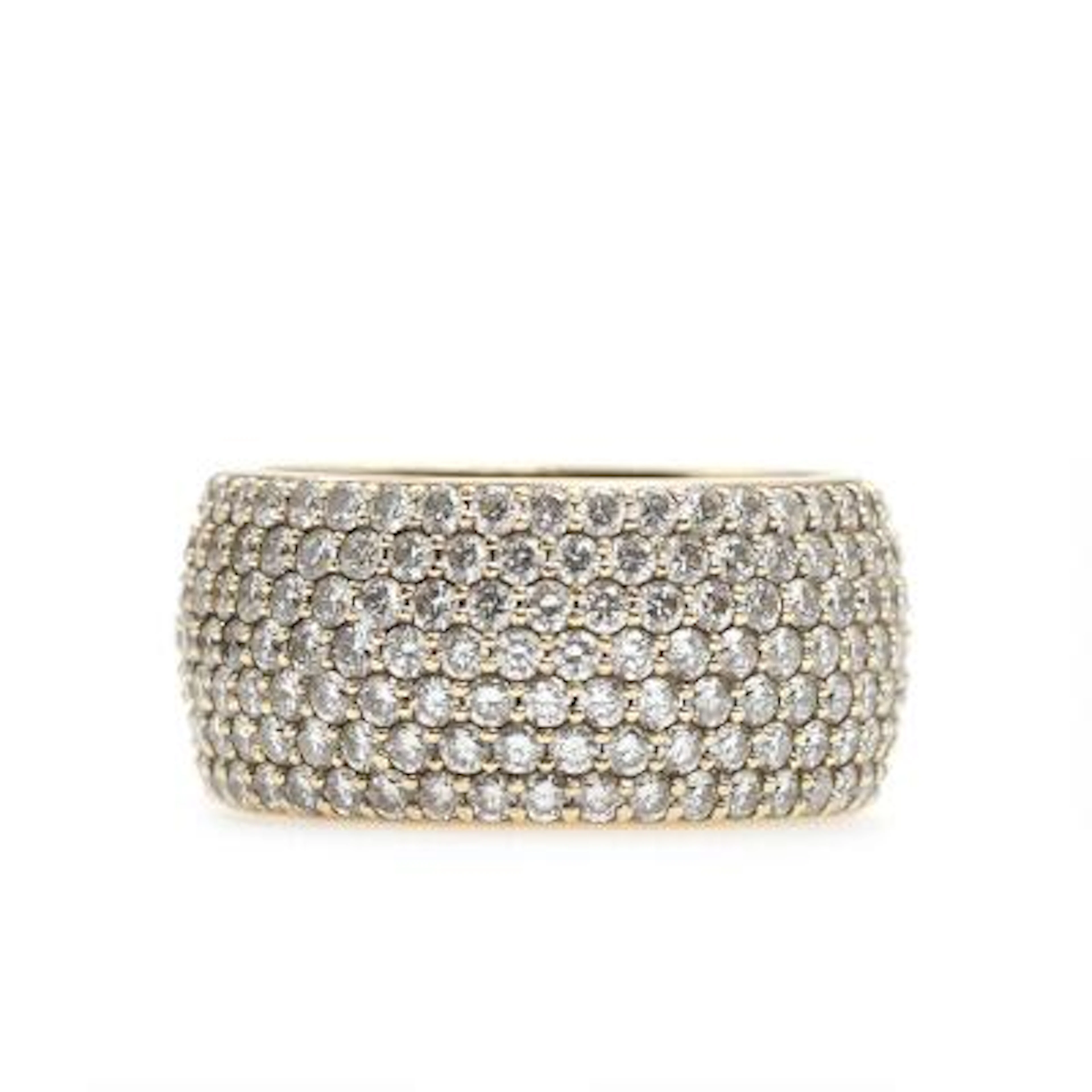 A diamond ring pavé-set with brilliant-cut diamonds weighing a total