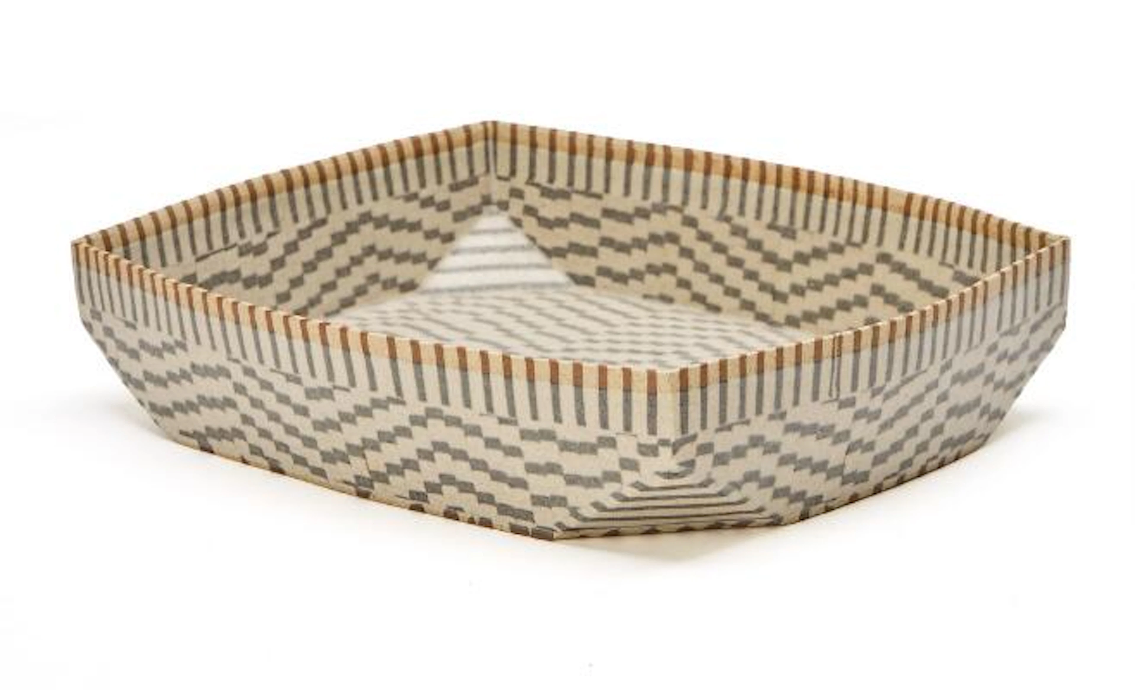 Malene Müllertz: A rectangular dish with tall sides. Signed monogram