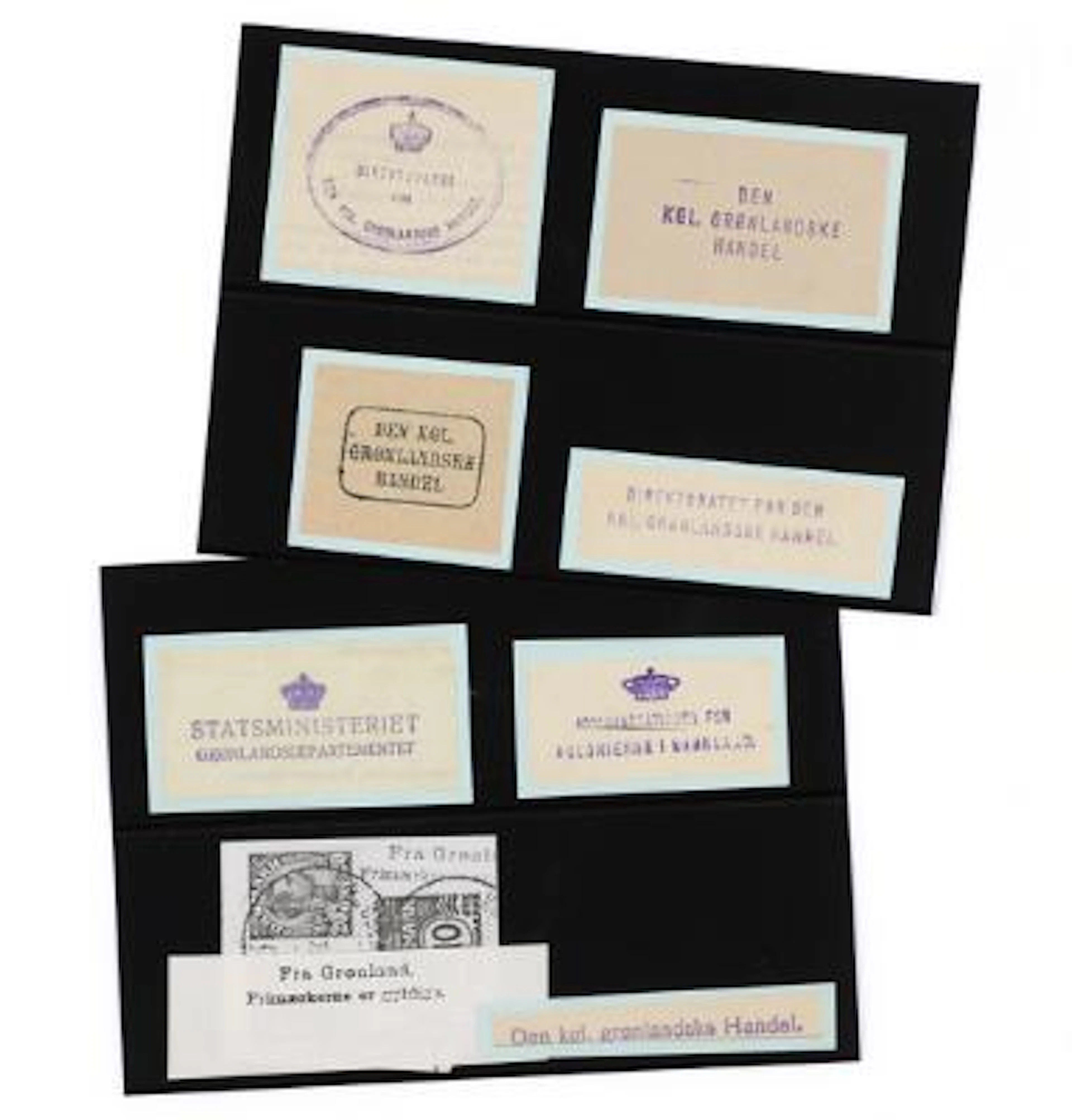 Greenland. Cancellation impressions. Lot with 7 strikes of rare Greenlandic