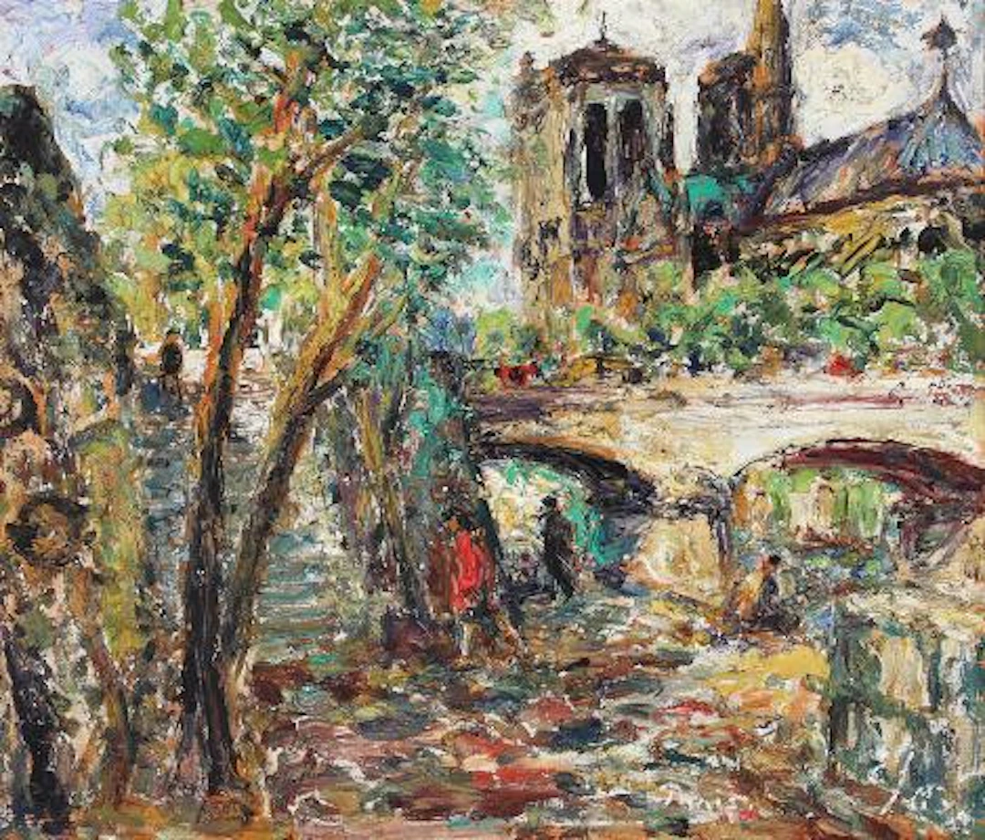 Einar Johansen: Parisian Scene. Signed E.J. 63, Paris. Oil on canvas.
