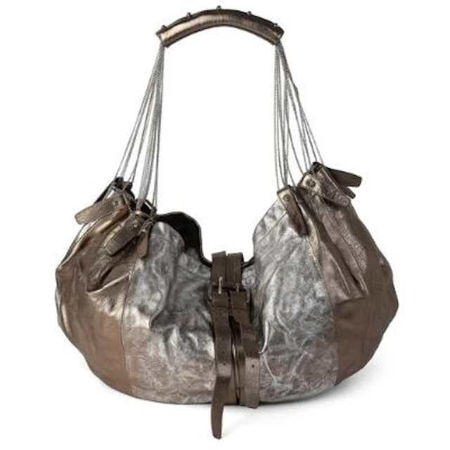 Salvatore Ferragamo: A "Bittersweet" bag of metallic leather with