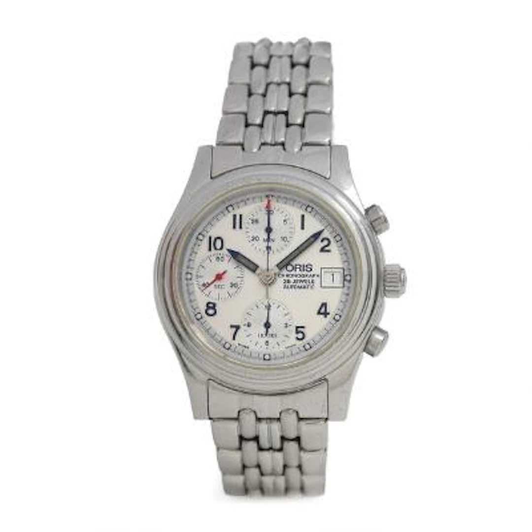 Oris: Stainless steel wristwatch, ref. 7493. Mechanical movement with