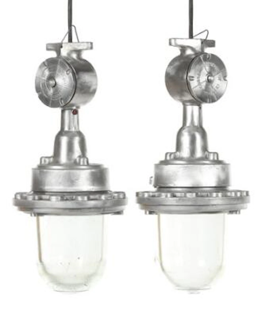Industrial design: A pair of Soviet aluminum and glass industrial