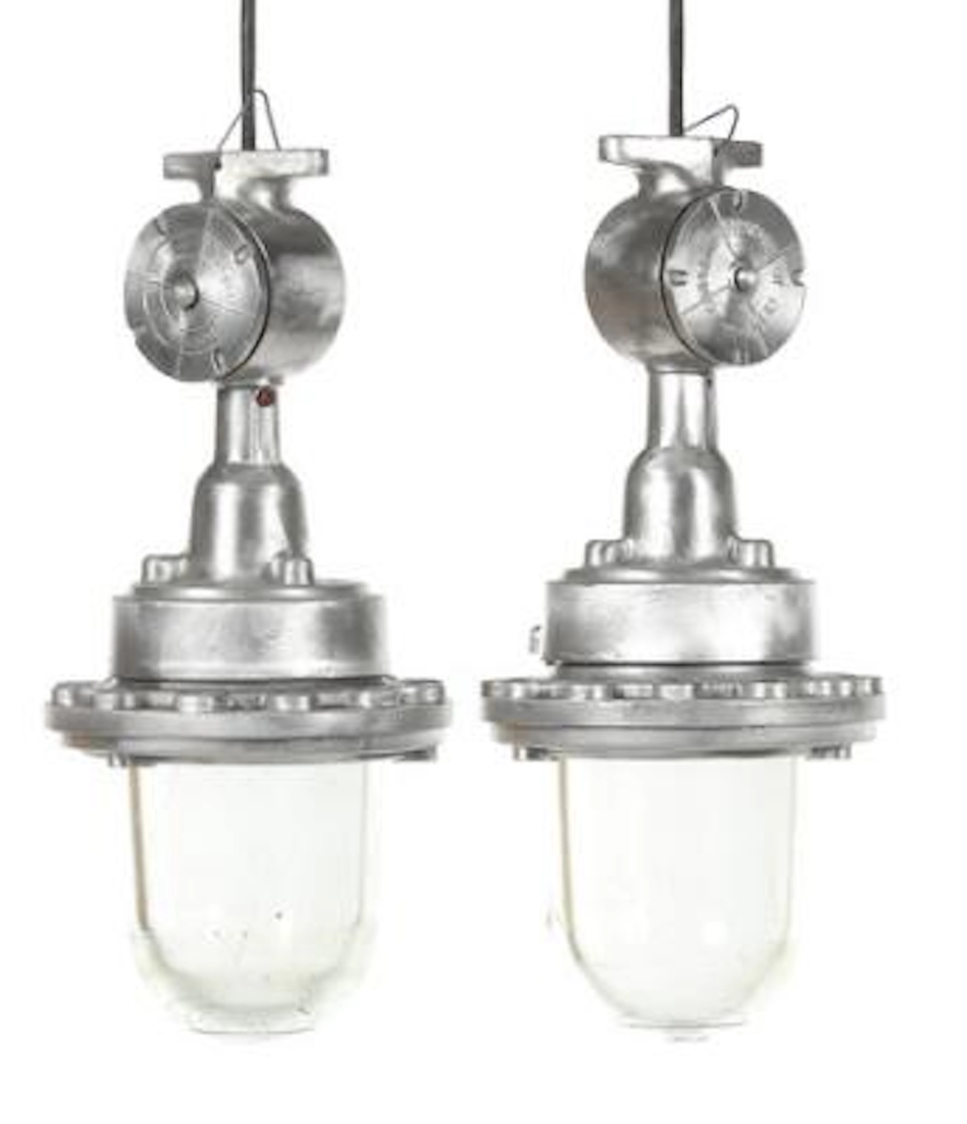 Industrial design: A pair of Soviet aluminum and glass industrial