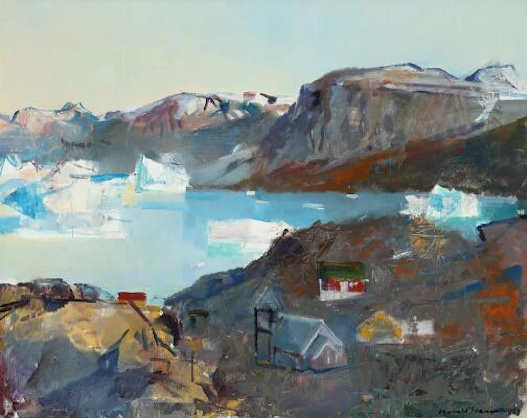 Harald Hansen: Landscape. Signed Harald Hansen 1953. Oil on canvas.