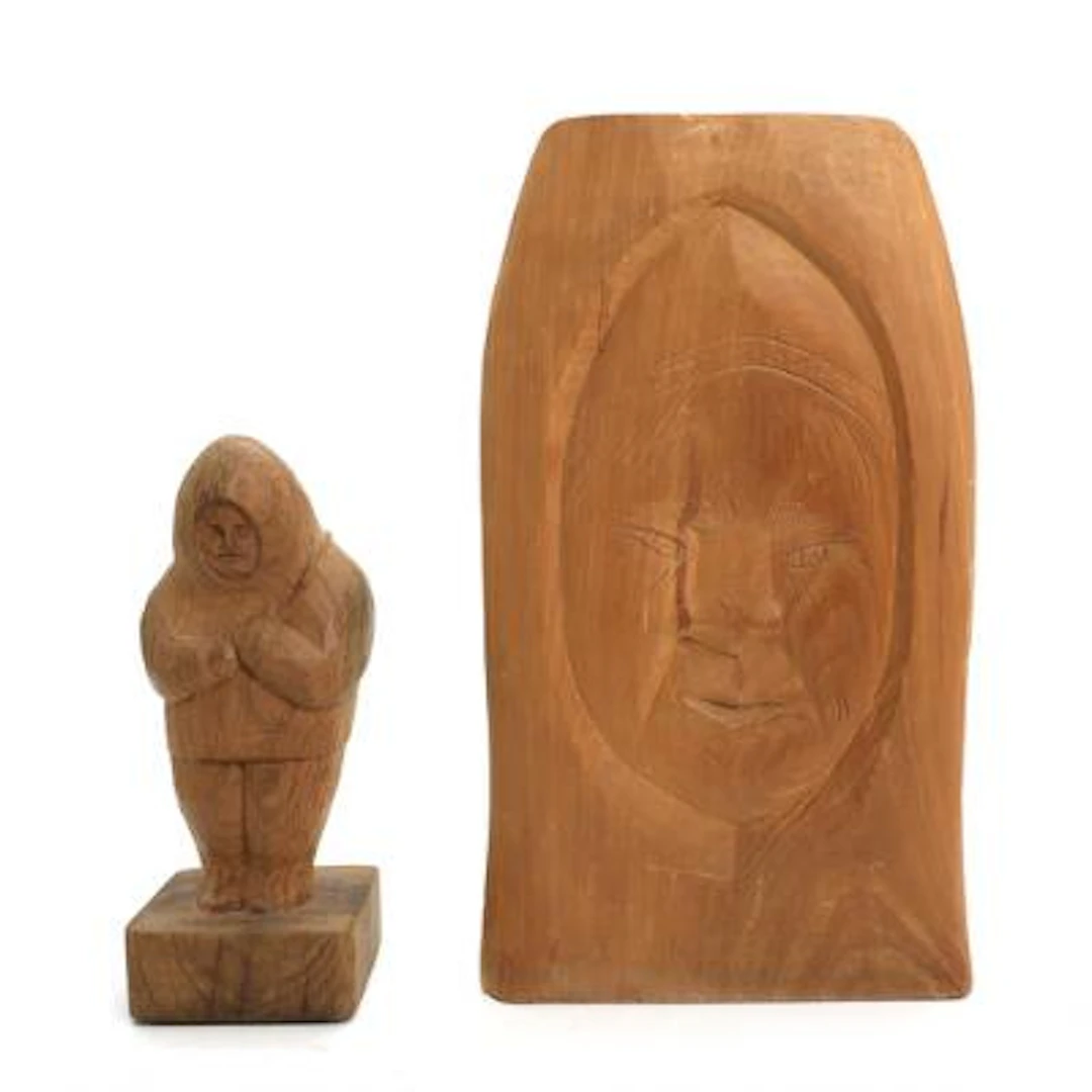 Zakæus Andreasen, a.o.: Two wood carvings. One signed Zakæus, 63.