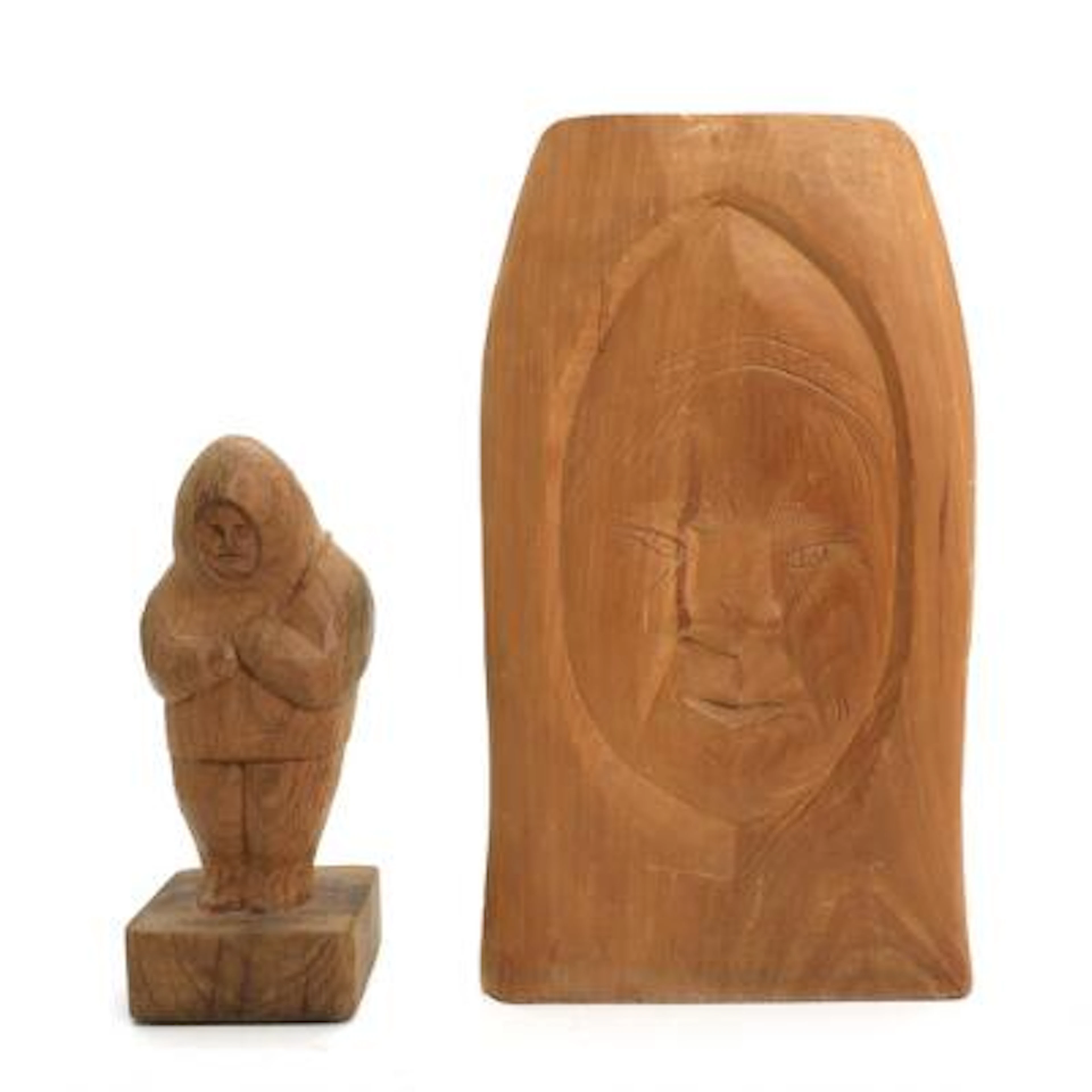 Zakæus Andreasen, a.o.: Two wood carvings. One signed Zakæus, 63.