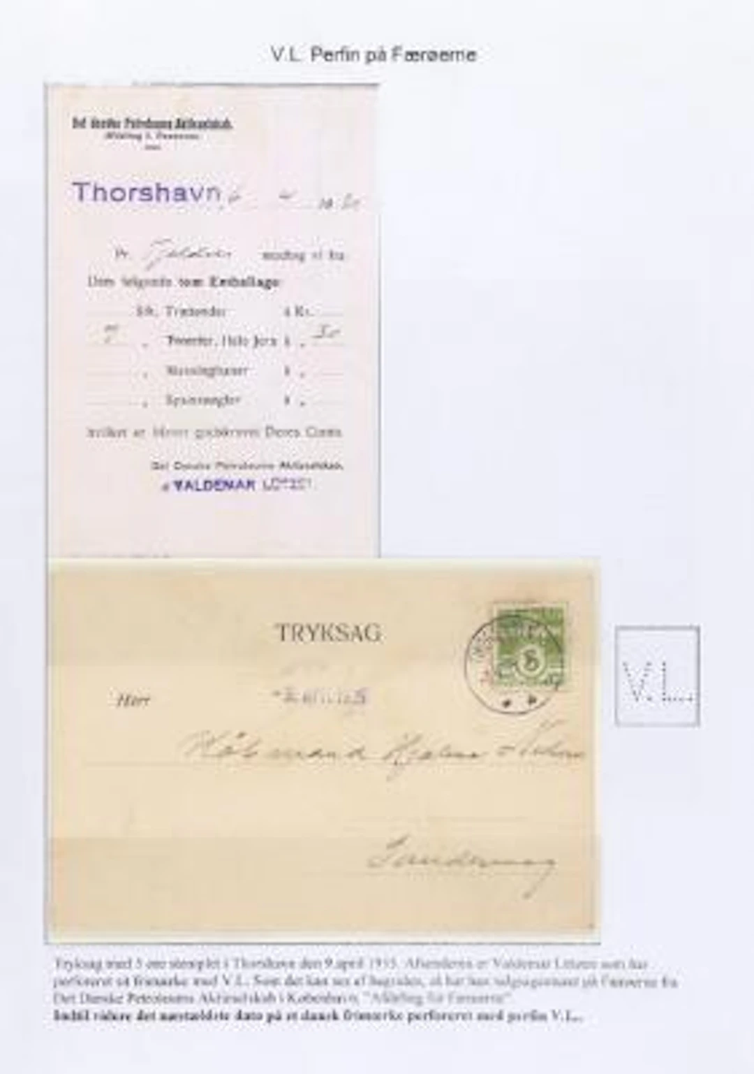 Faroe Islands. PERFINS. Interesting collection regarding the use of