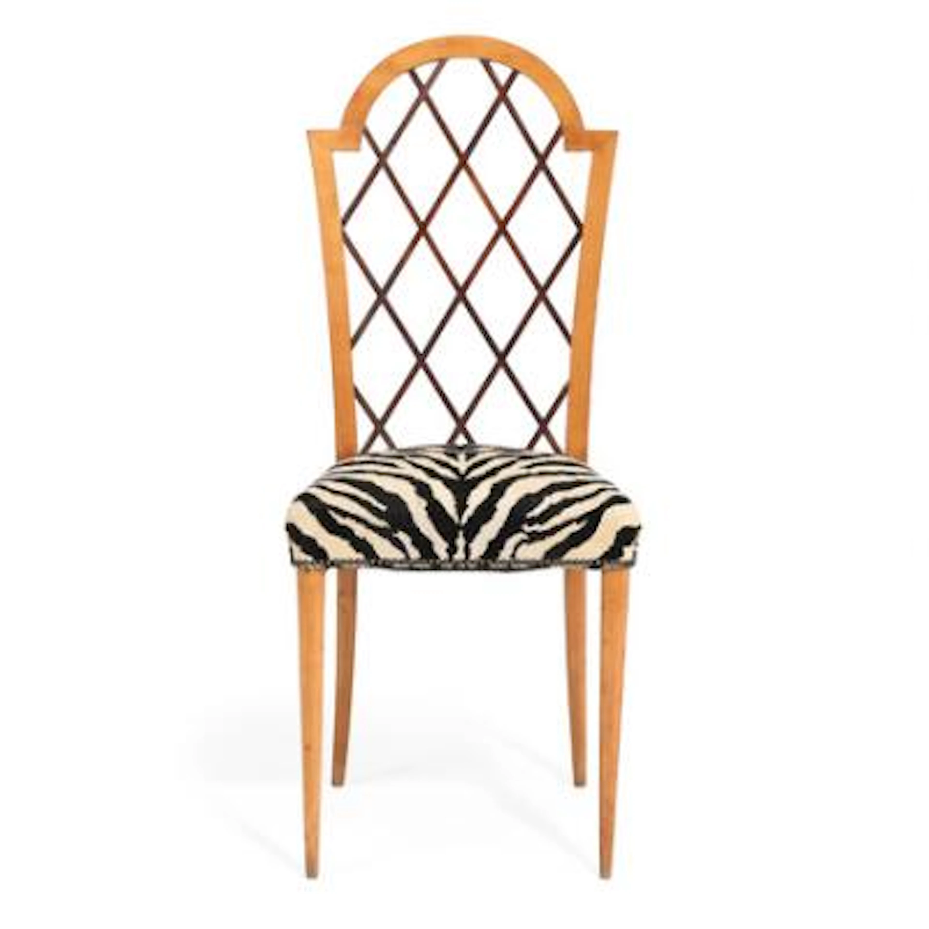 Swedish Grace chair with birch frame. Back with cross-stretchers of