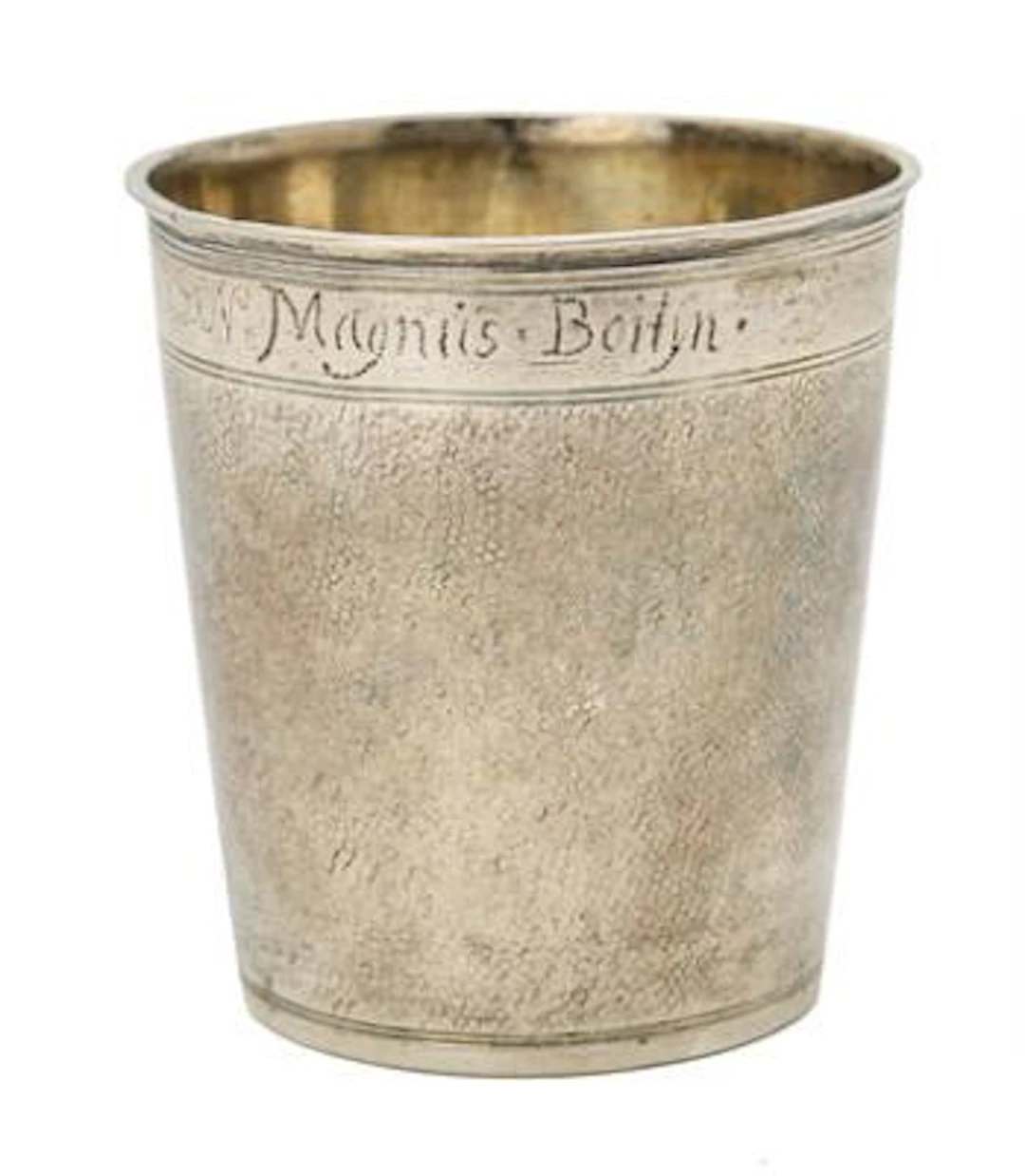 A German Baroque silver beaker. Maker Christian Mundt II, licensed