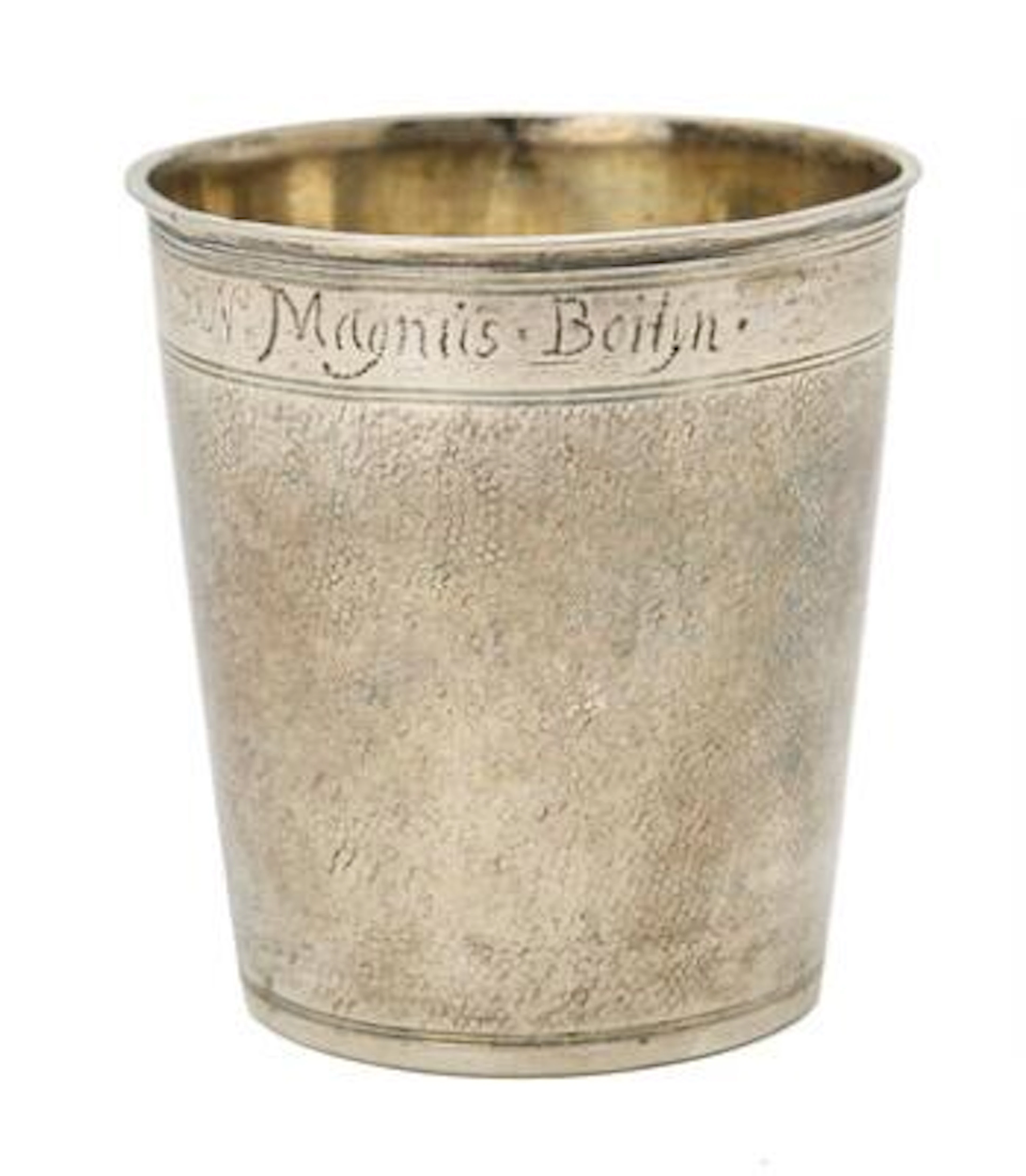 A German Baroque silver beaker. Maker Christian Mundt II, licensed