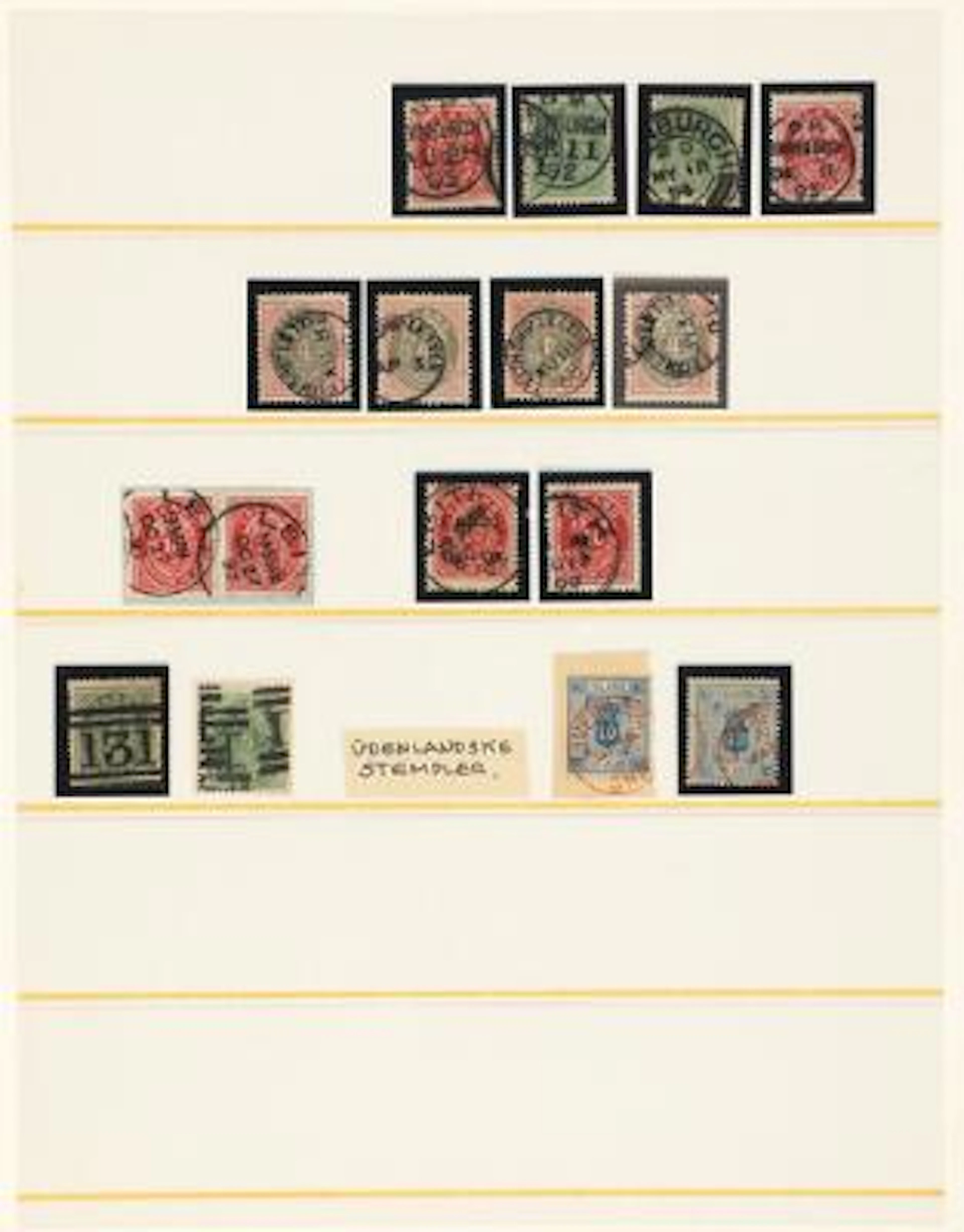 Iceland. Postmarks. Interesting accumulation on stockpages with various