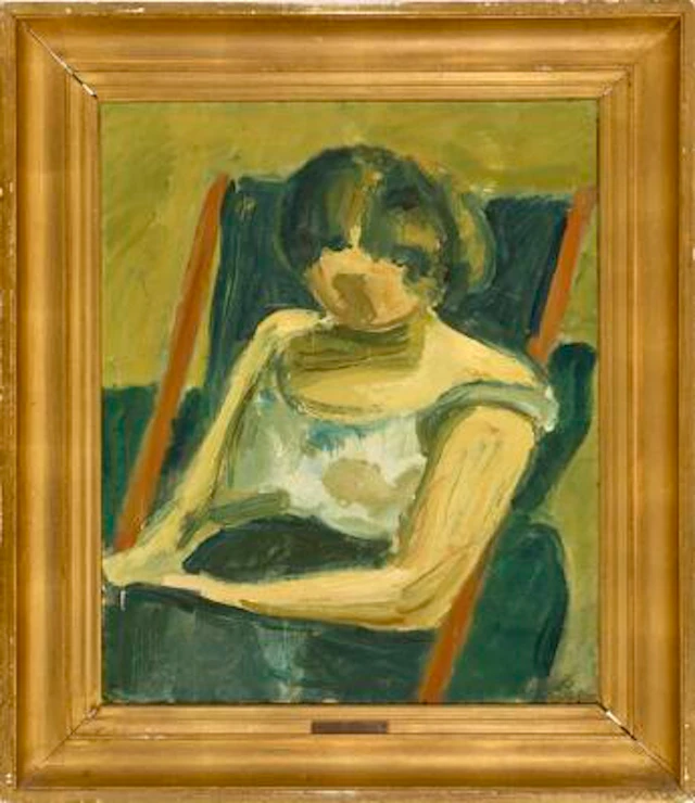 Harald Giersing: Reading Girl, 1913. Signed monogram. Oil on canvas.