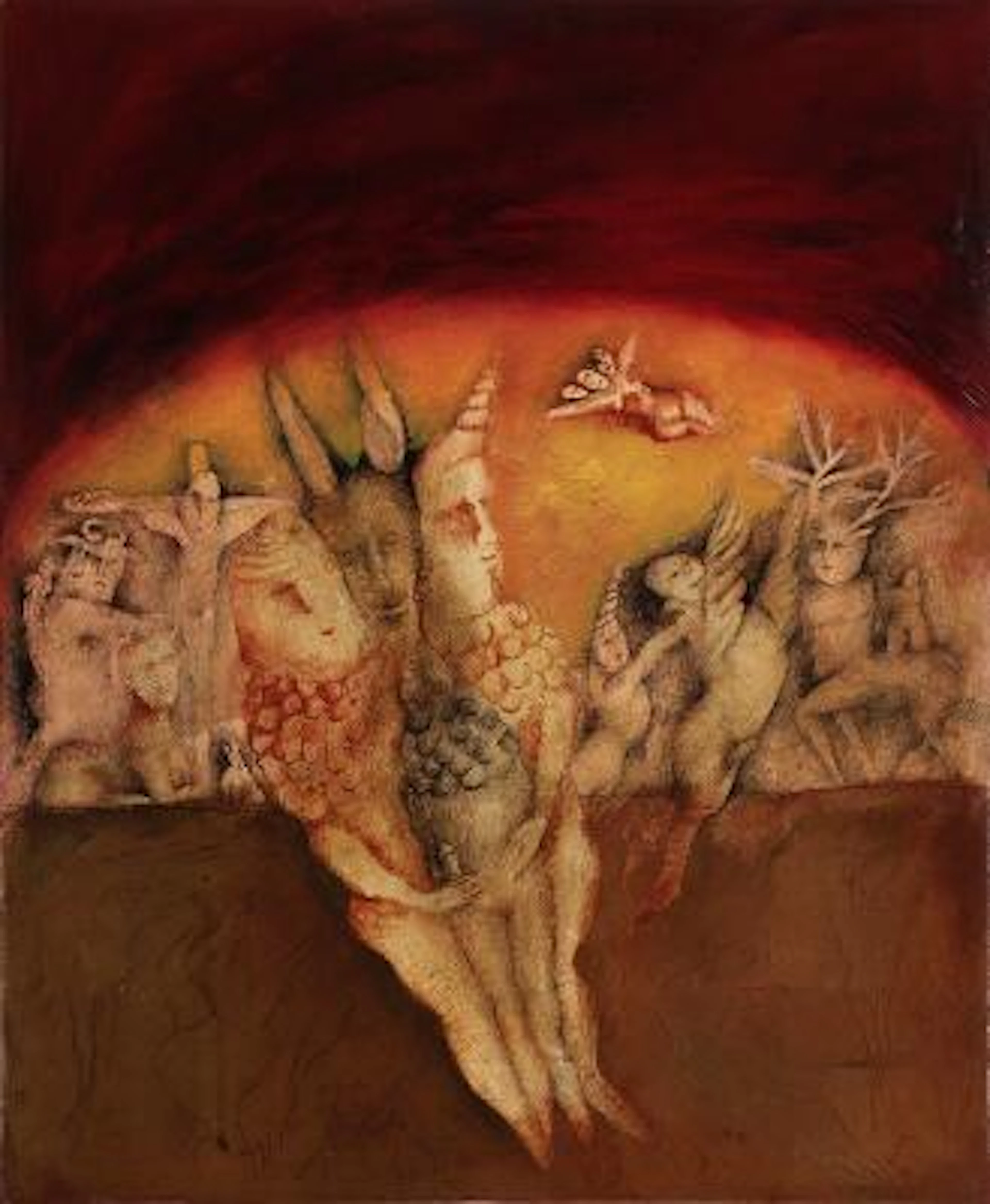 Susanne Aamund: Untitled, 1993. Signed and dated on the reverse. Oil