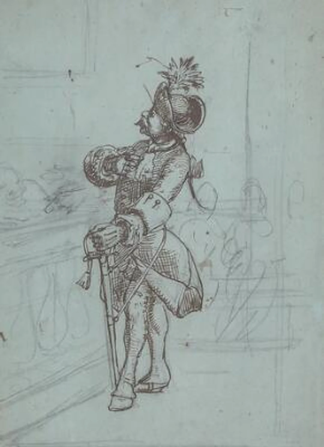 Wilhelm Marstrand: Sketch for "Det lykkelige skibbrud". Unsigned.