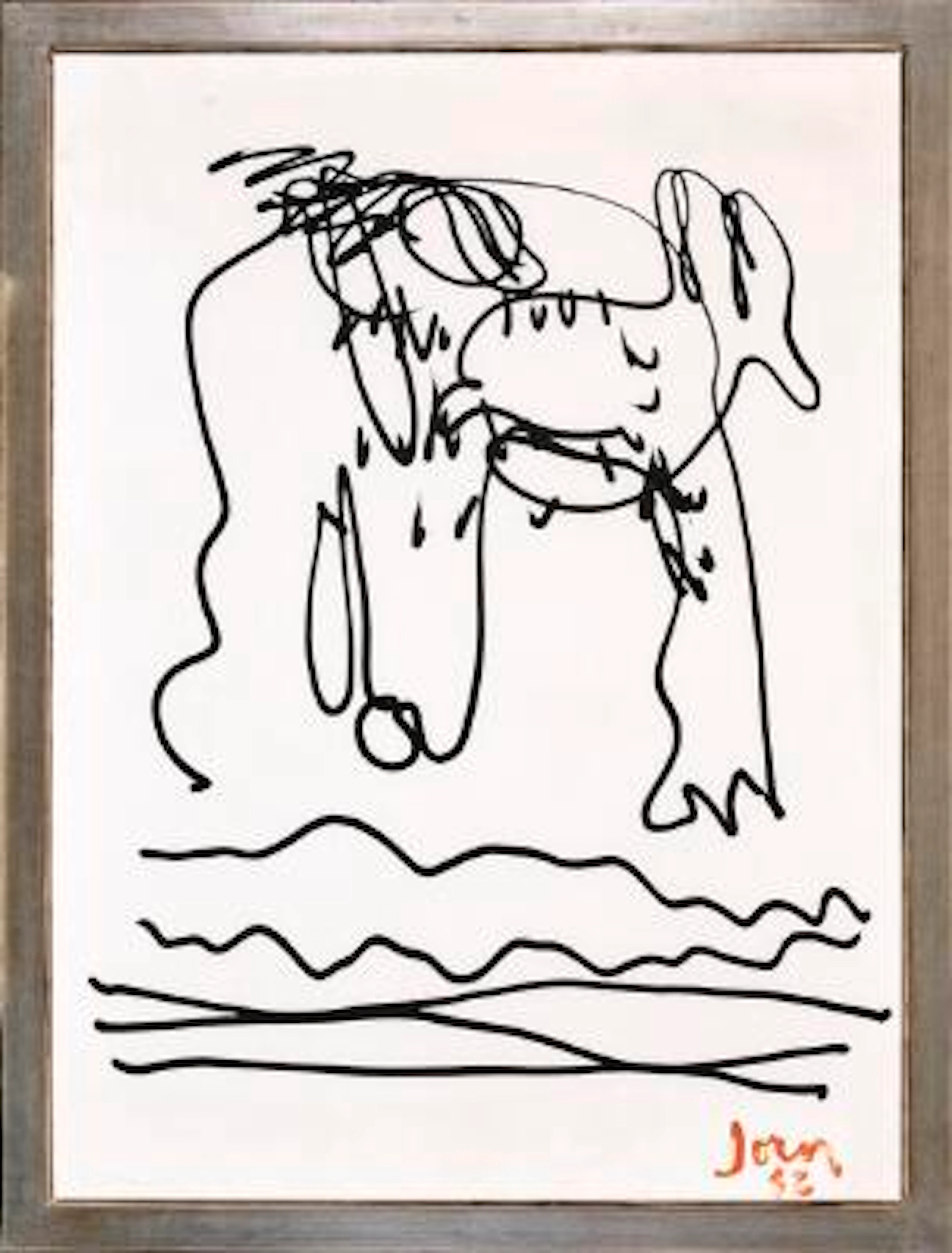 Asger Jorn: Untitled, Lystegning nr. 18, 1953/1970. Signed Jorn 53