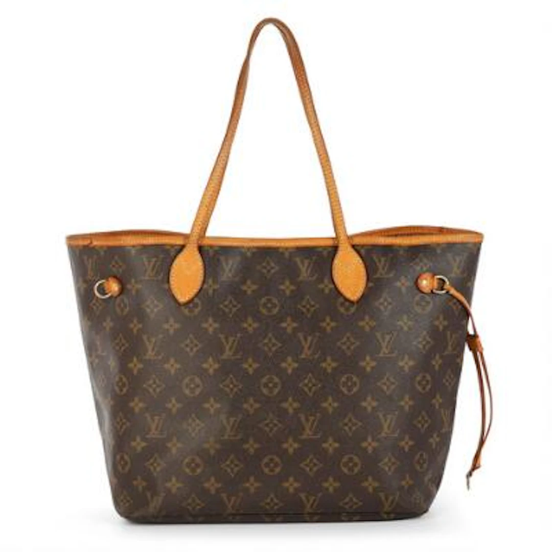 Louis Vuitton: A "Neverfull MM" tote bag of brown monogram canvas