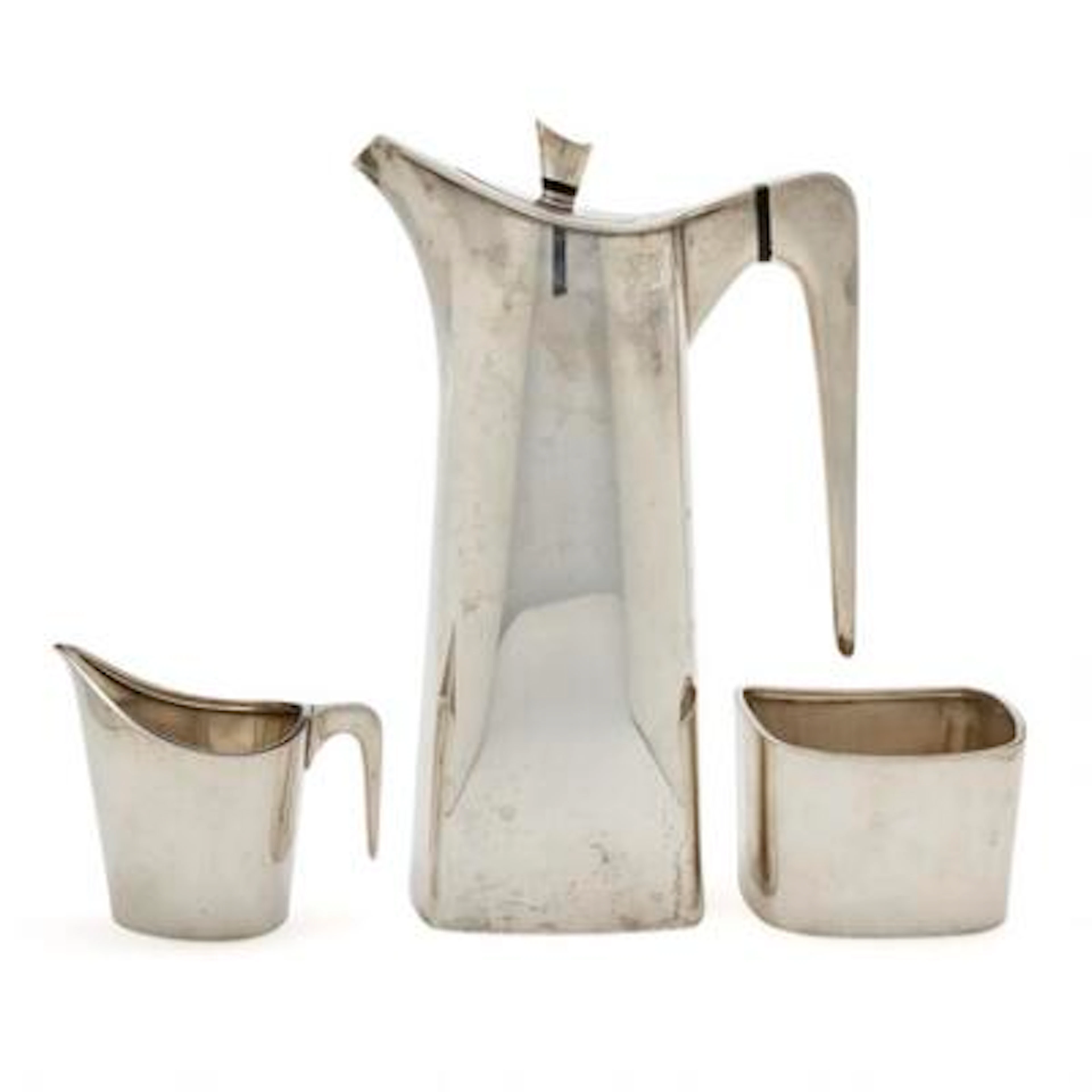 Bent Knudsen: A sterling silver coffee set comprising a coffeepot