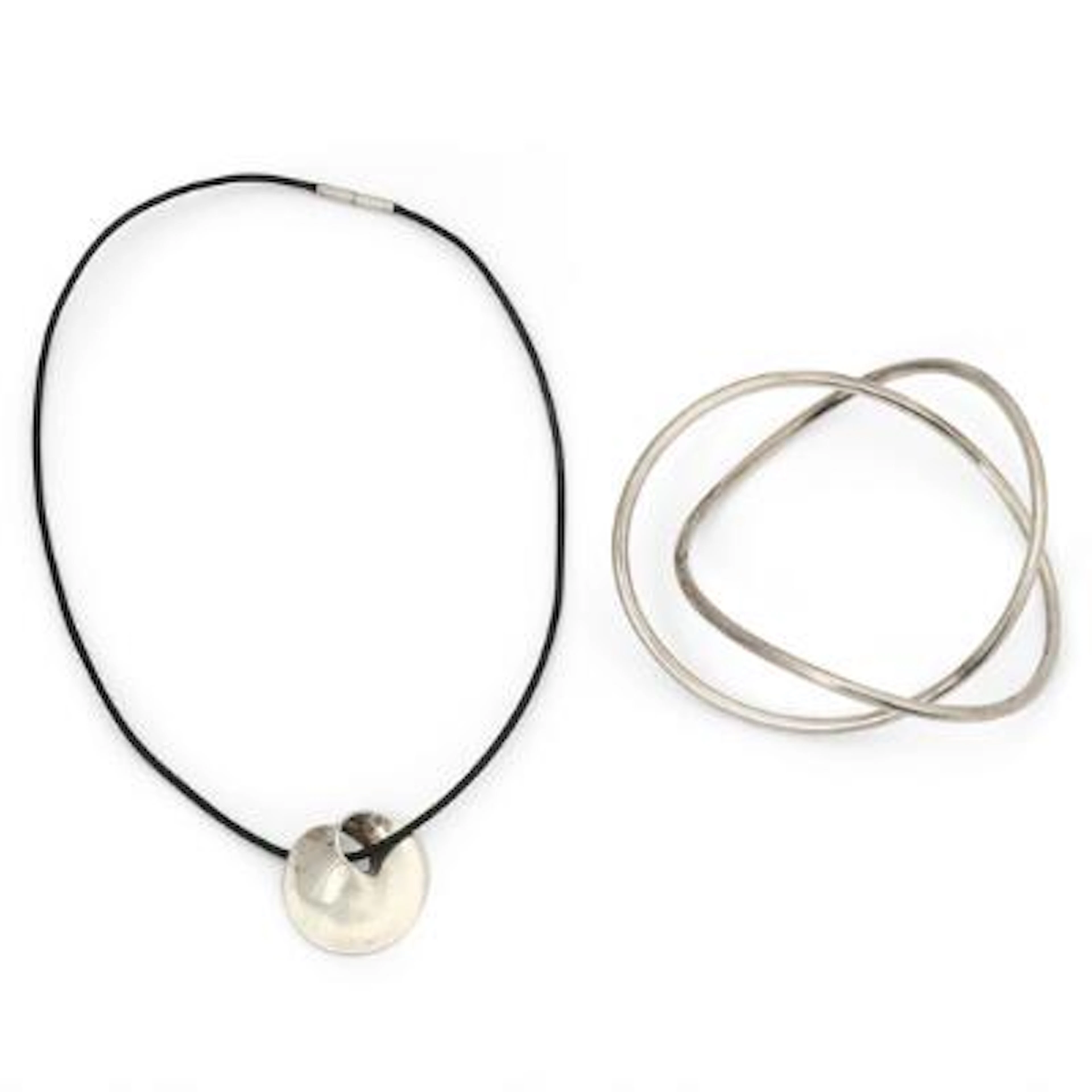 Vivianna Torun Bülow-Hübe: A bangle and pendant in sterling silver.