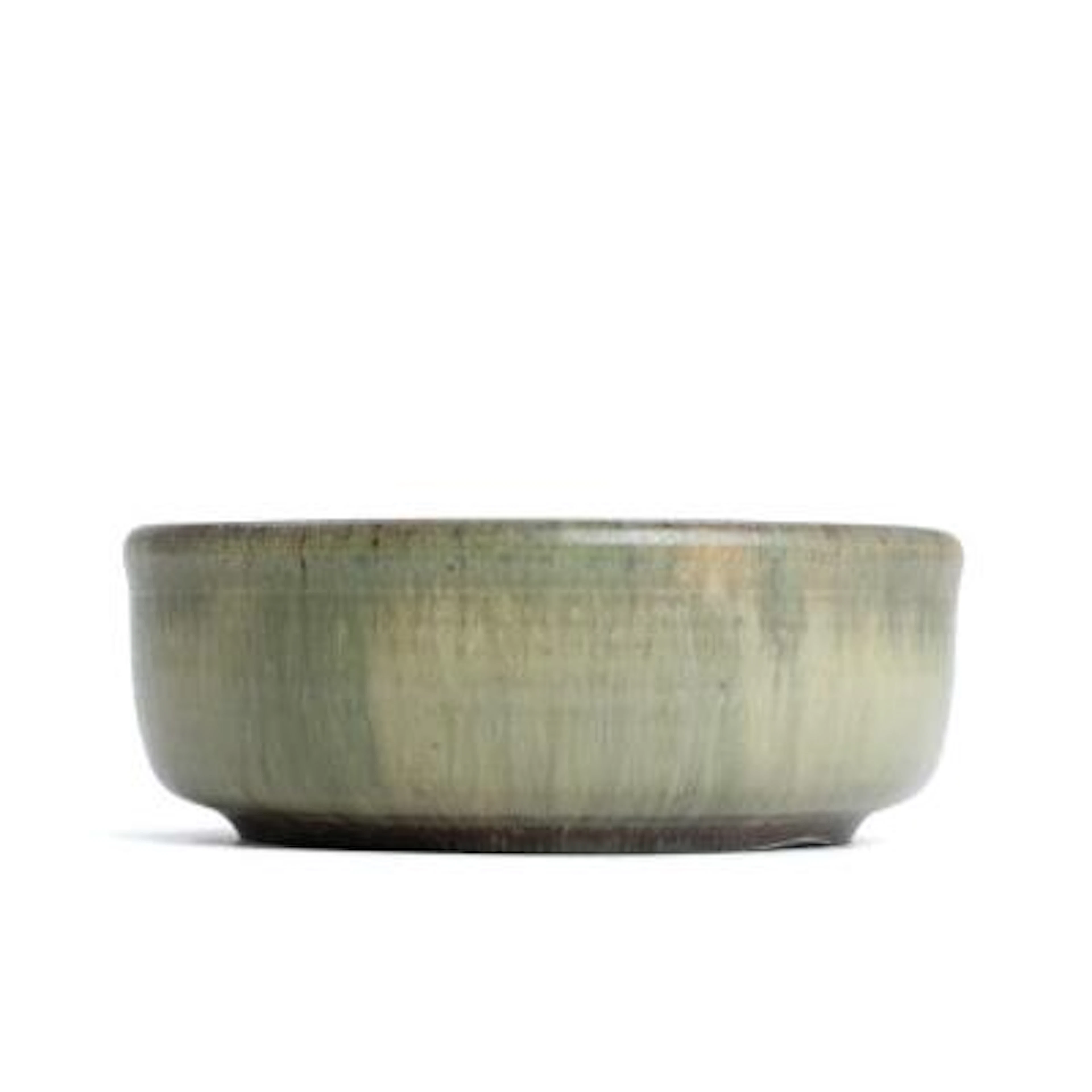 Patrick Nordström: Shallow bowl of stoneware in greenish glaze. Unique.