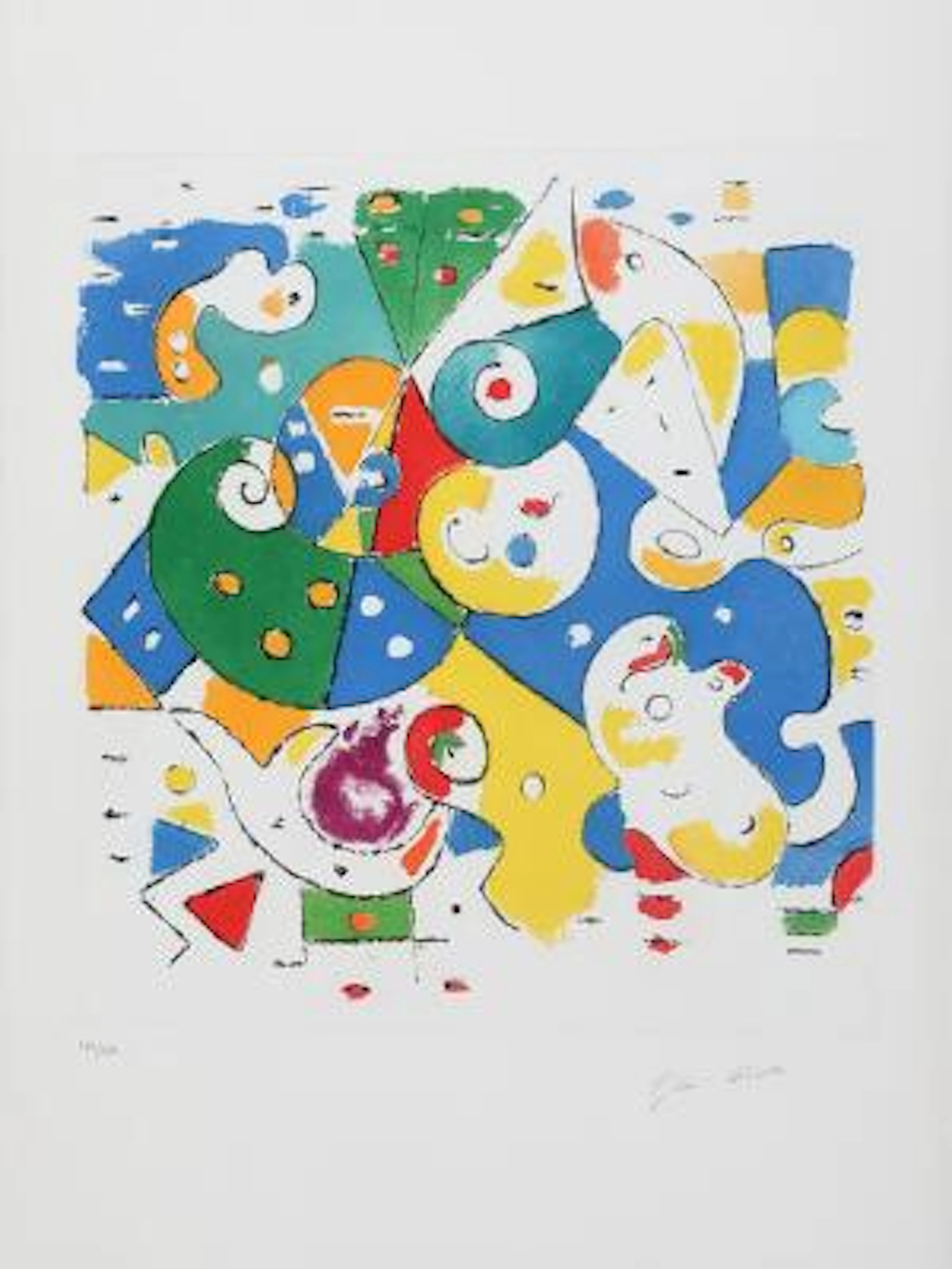 Ejler Bille: Untitled. Signed Ejler Bille. Etchings in colours. Sheet