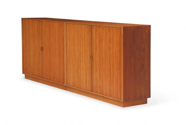 Aksel Bender Madsen, Ejner Larsen: A pair of teak cabinets. Front
