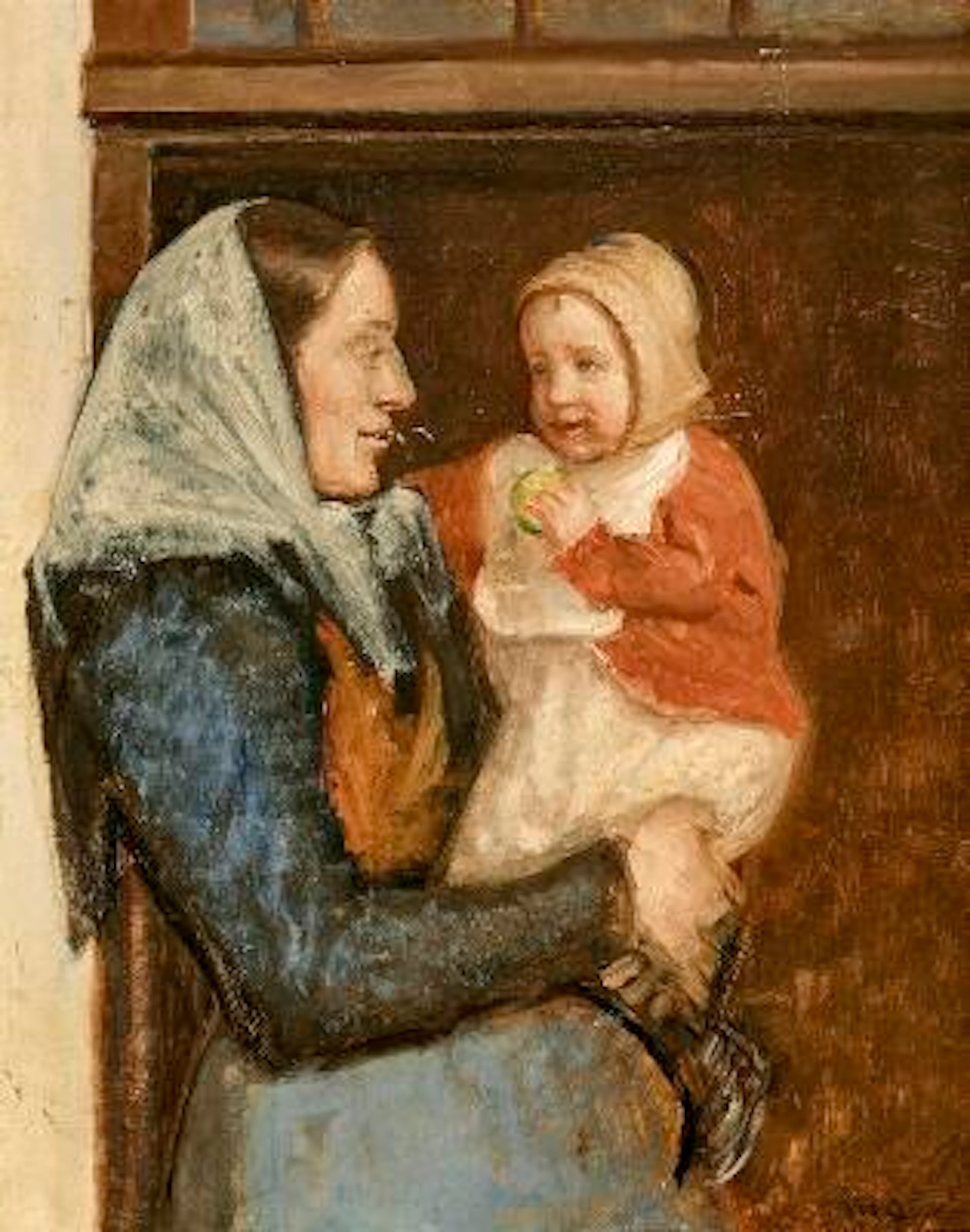 Michael Ancher: A woman from Skagen holding her child. Signed M. A.