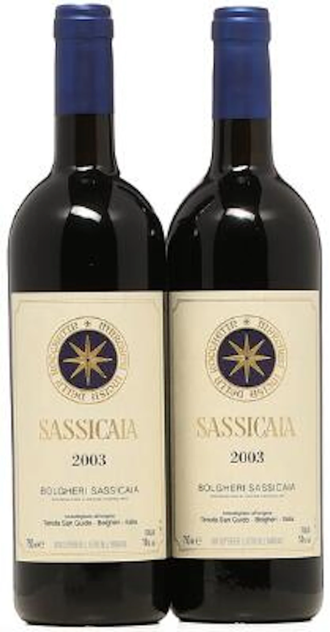 2 bts. Sassicaia IGT, Tenuta San Guido 2003 A (hf/in). – Bruun Rasmussen